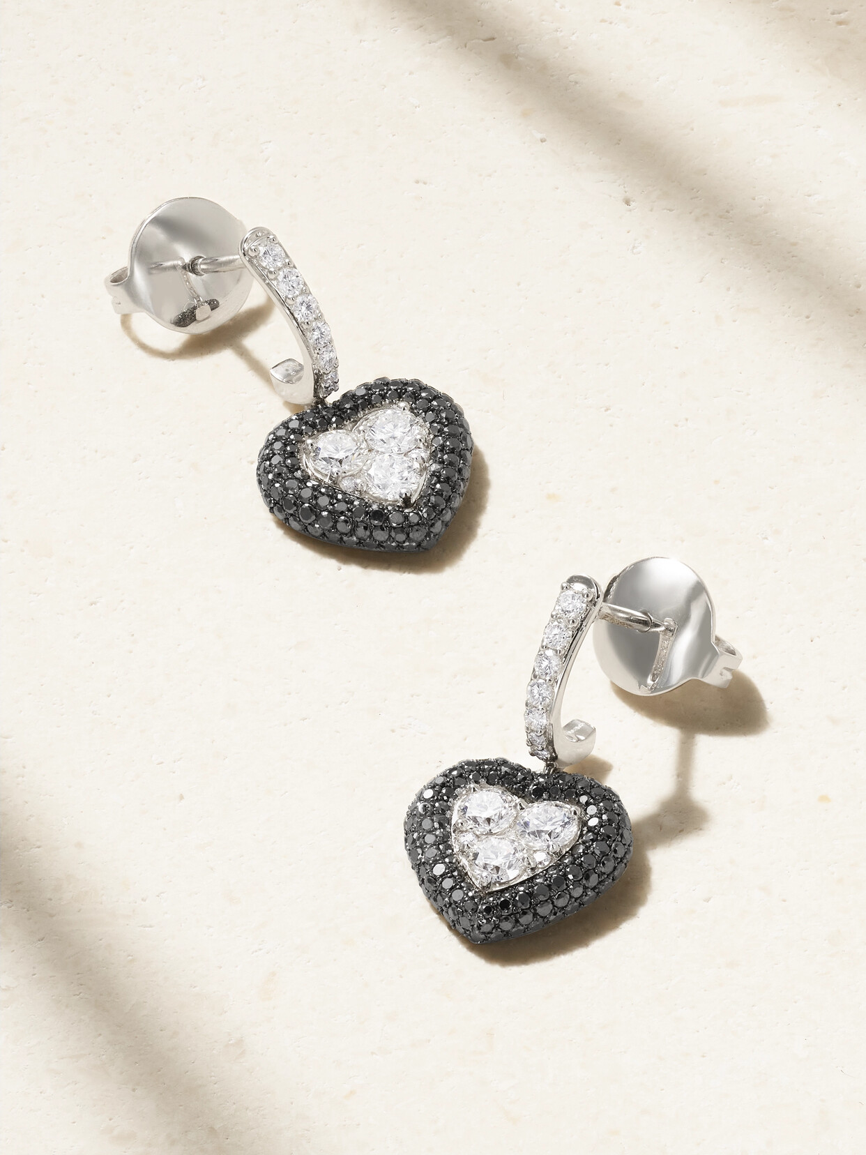 Kamyen Manaal 18-karat White Gold Diamond Earrings