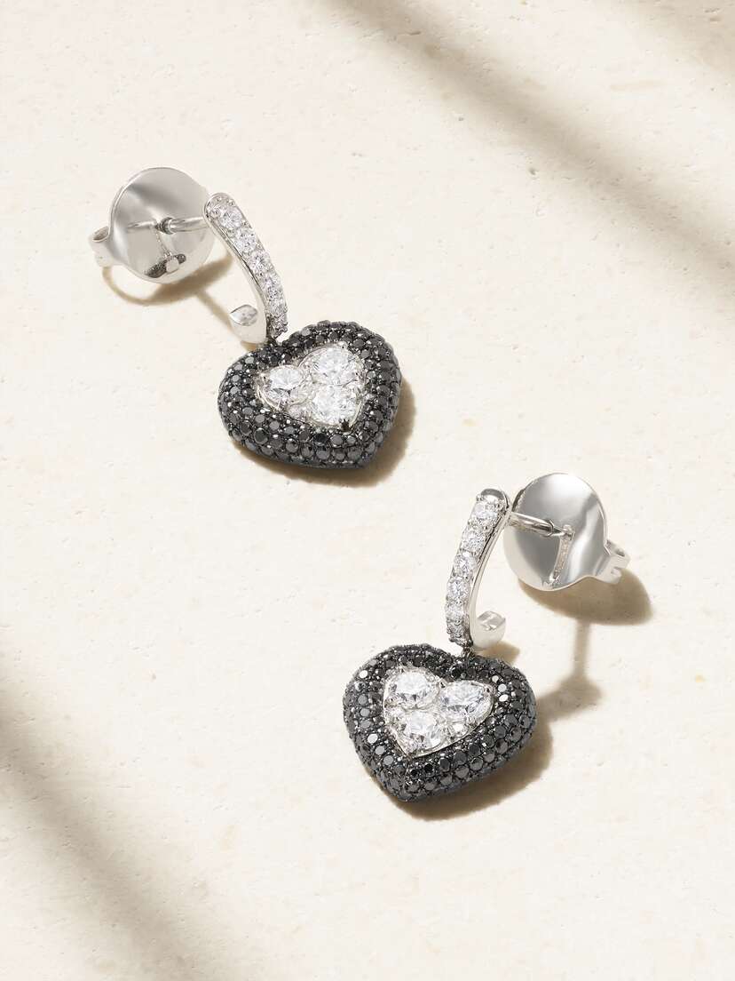 Kamyen Manaal 18-karat White Gold Diamond Earrings