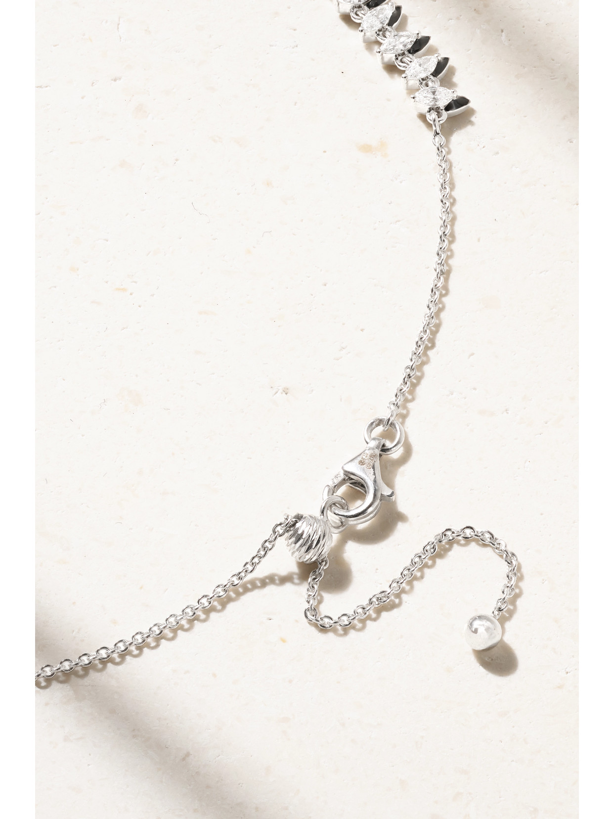 Kamyen 18-karat White Gold, Diamond And Enamel Choker In Gold