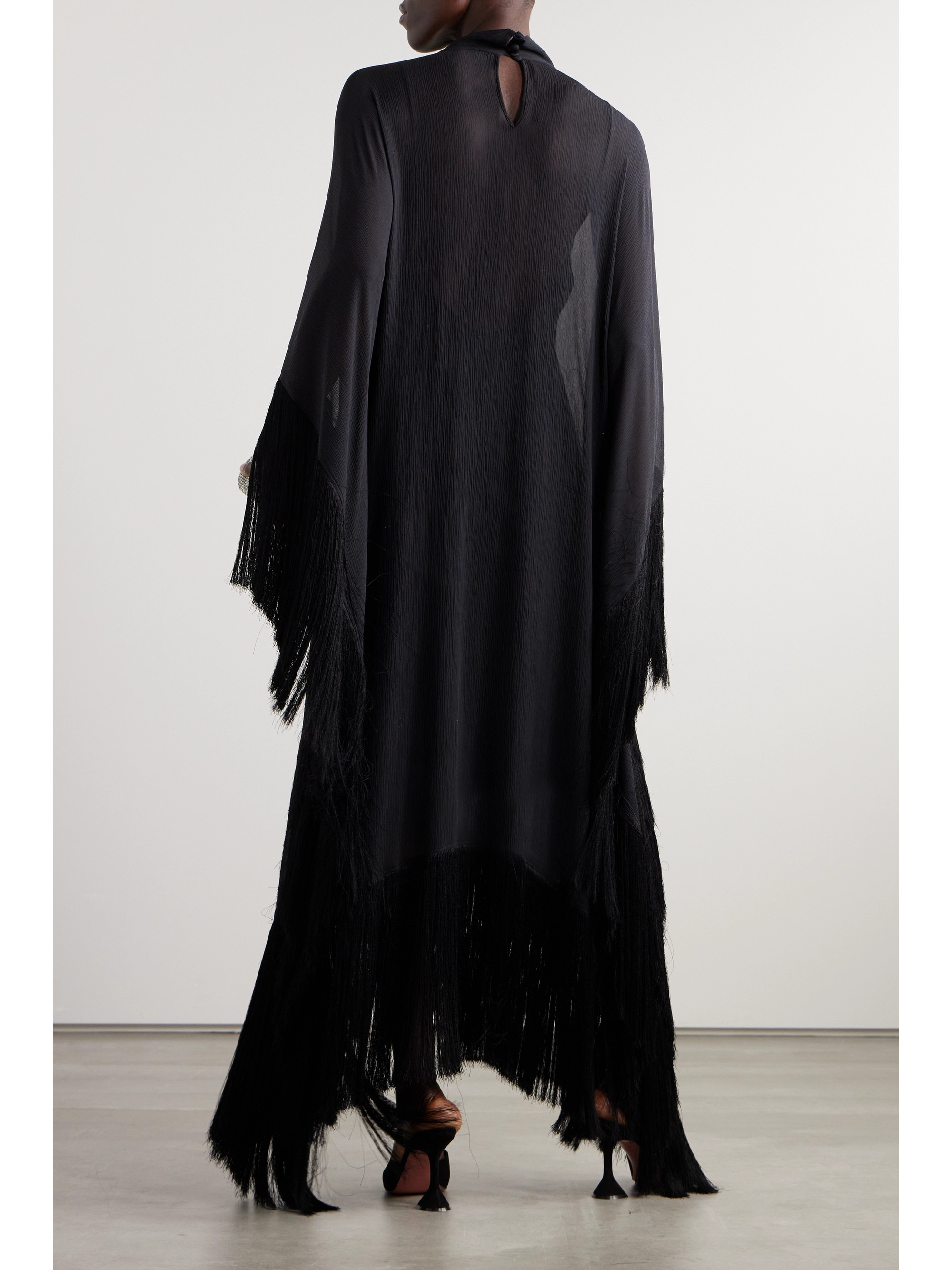 Taller Marmo Mrs Ross fringed silk-georgette maxi dress