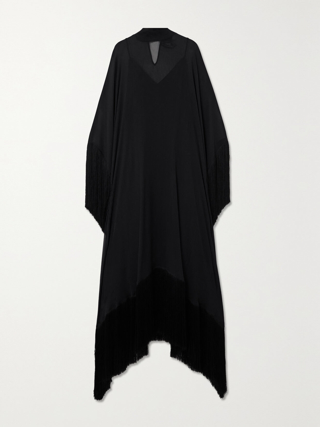 Taller Marmo - Mrs Ross Fringed Silk-georgette Maxi Dress - Black