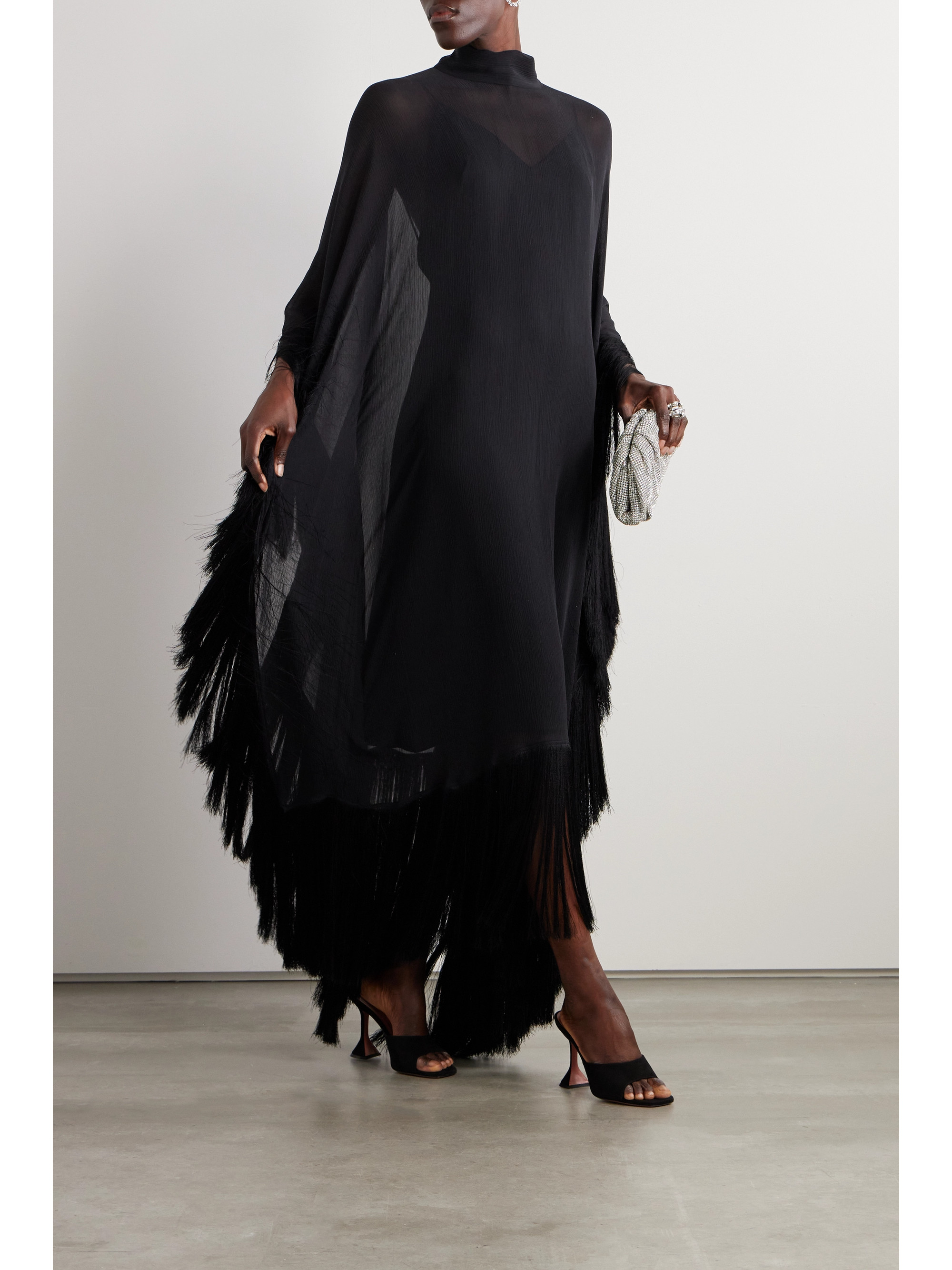 Taller Marmo Mrs Ross fringed silk-georgette maxi dress