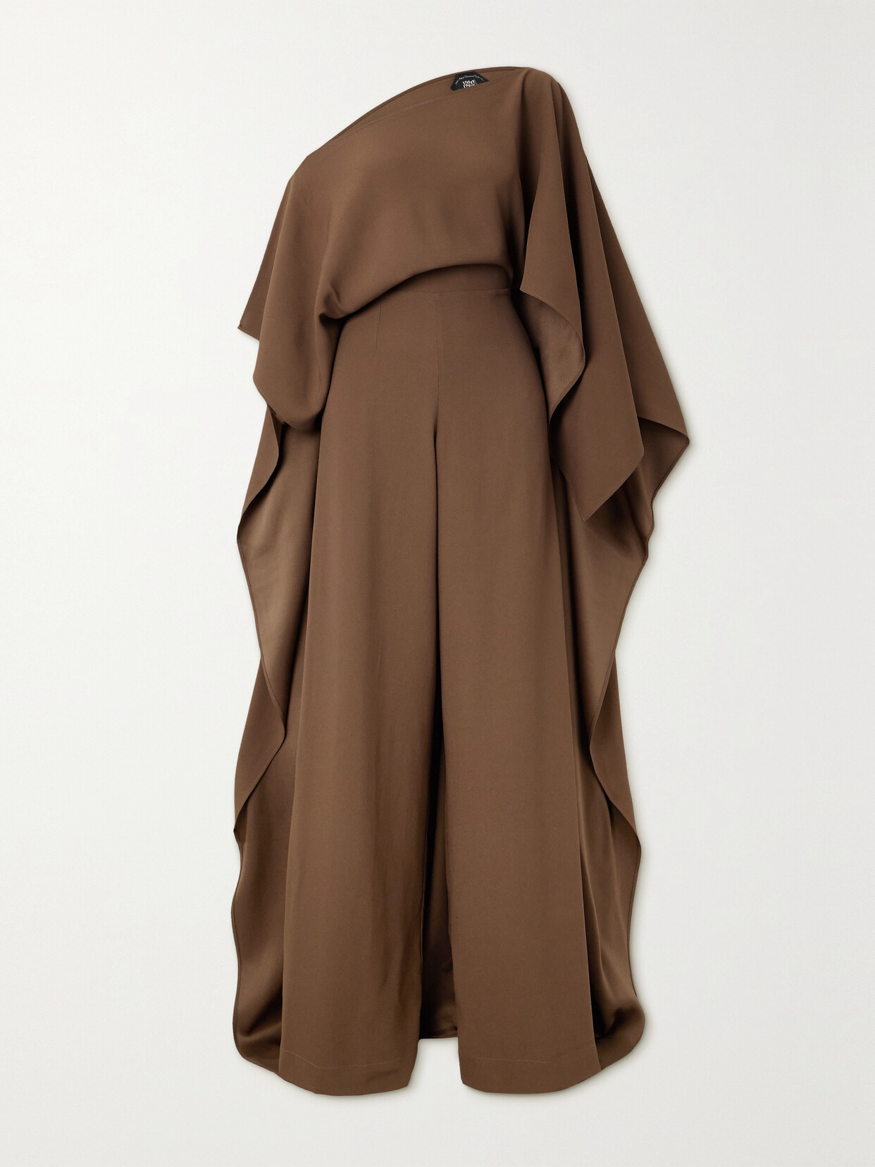 Taller Marmo 'jerry' One-shoulder Jumpsuit Asymmetric Hem In Brown