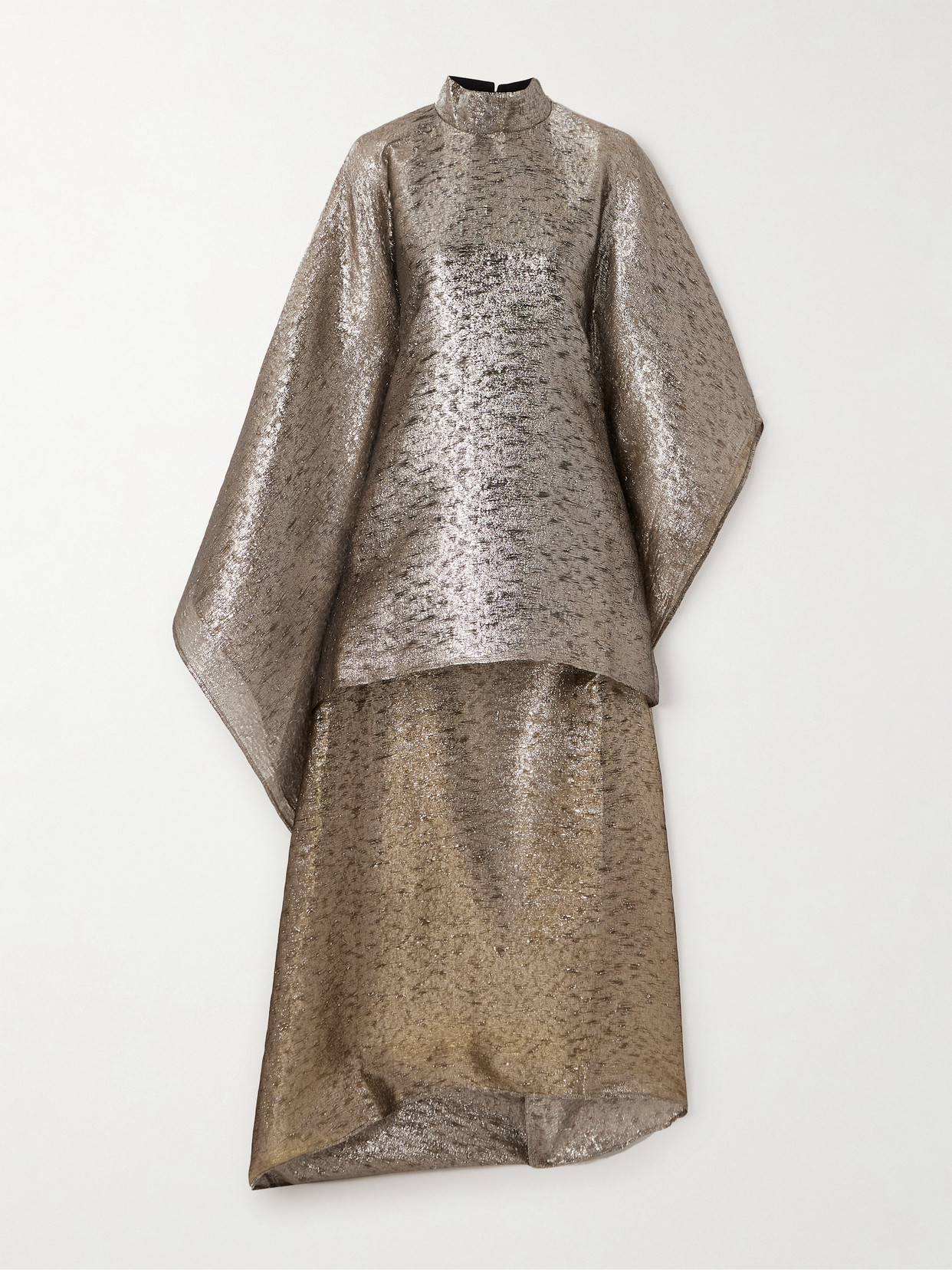 Taller Marmo Dallas Asymmetric Lamé Gown In Metallic