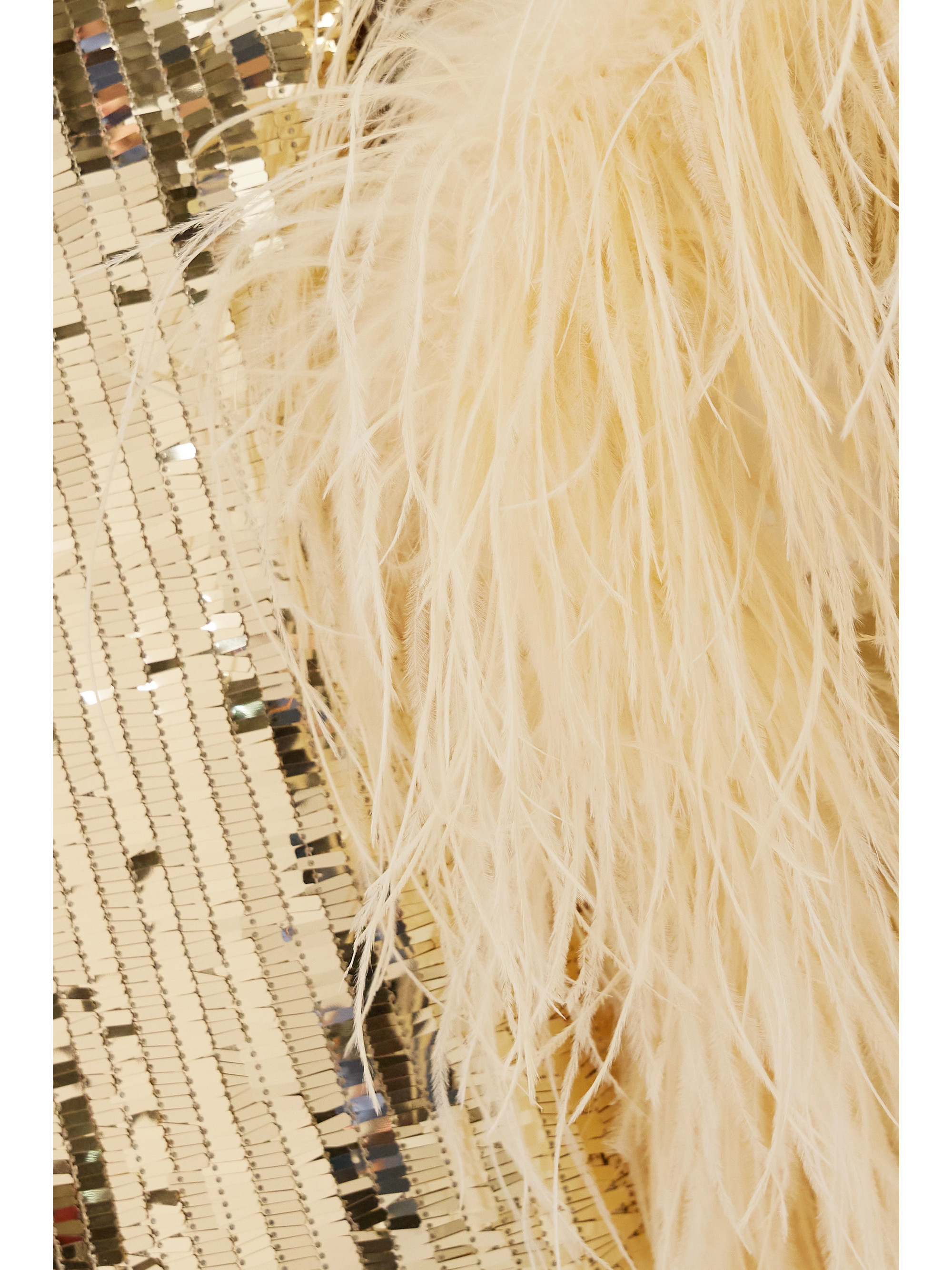 Taller Marmo Del Rio Disco feather-trimmed sequined tulle mini dress