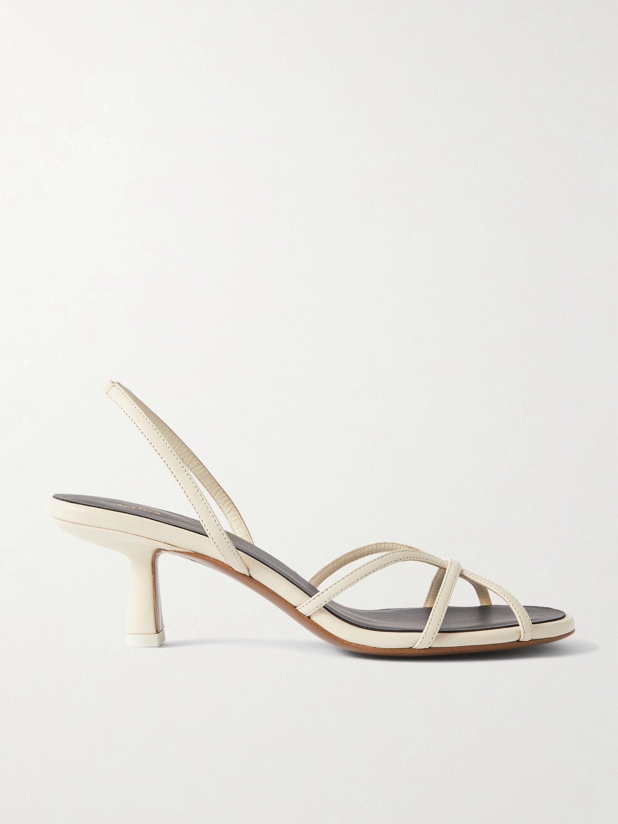 Neous Ibor Leather Slingback Sandals In Cream