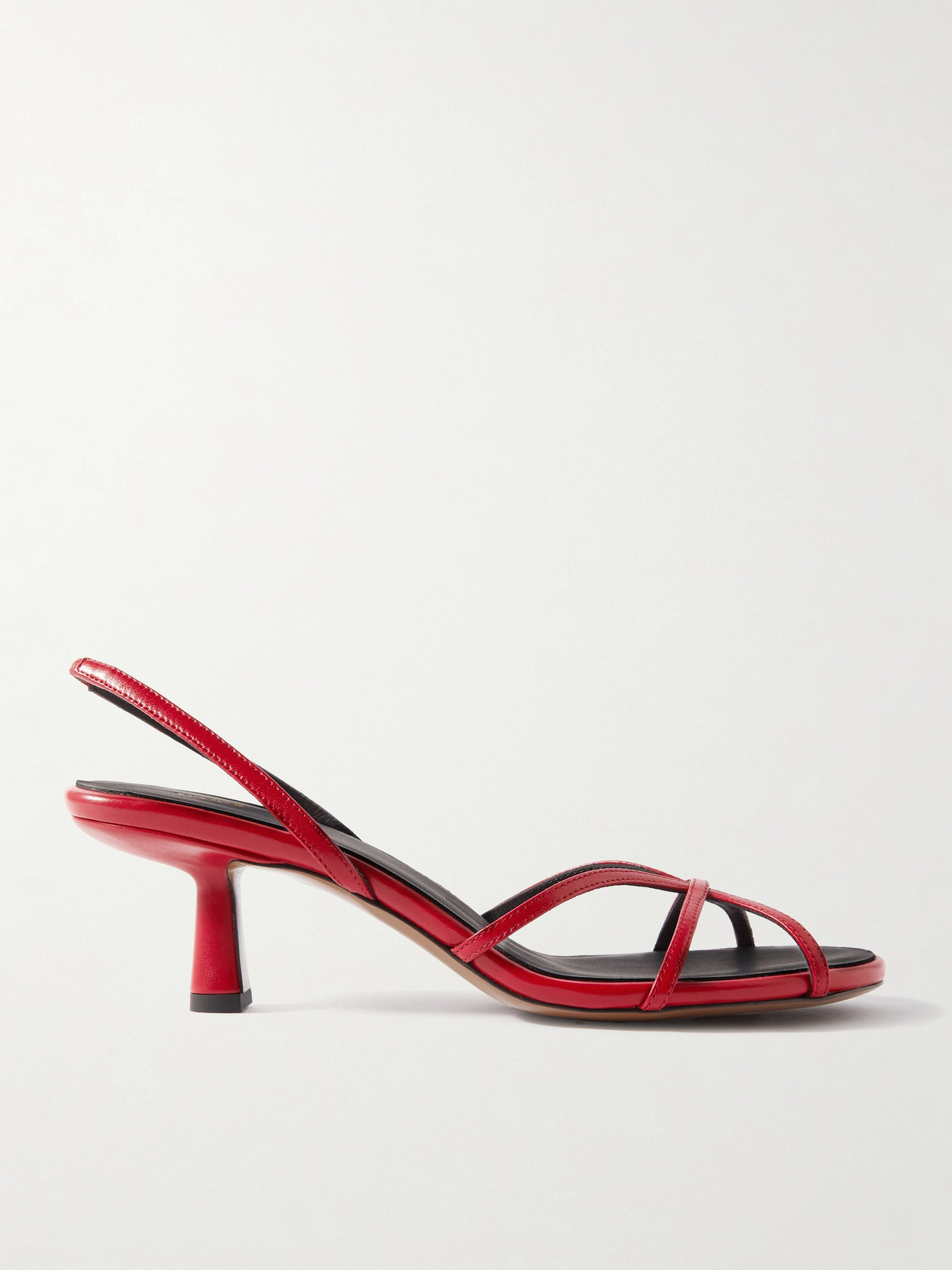 Neous Ibor Leather Slingback Sandals In Red