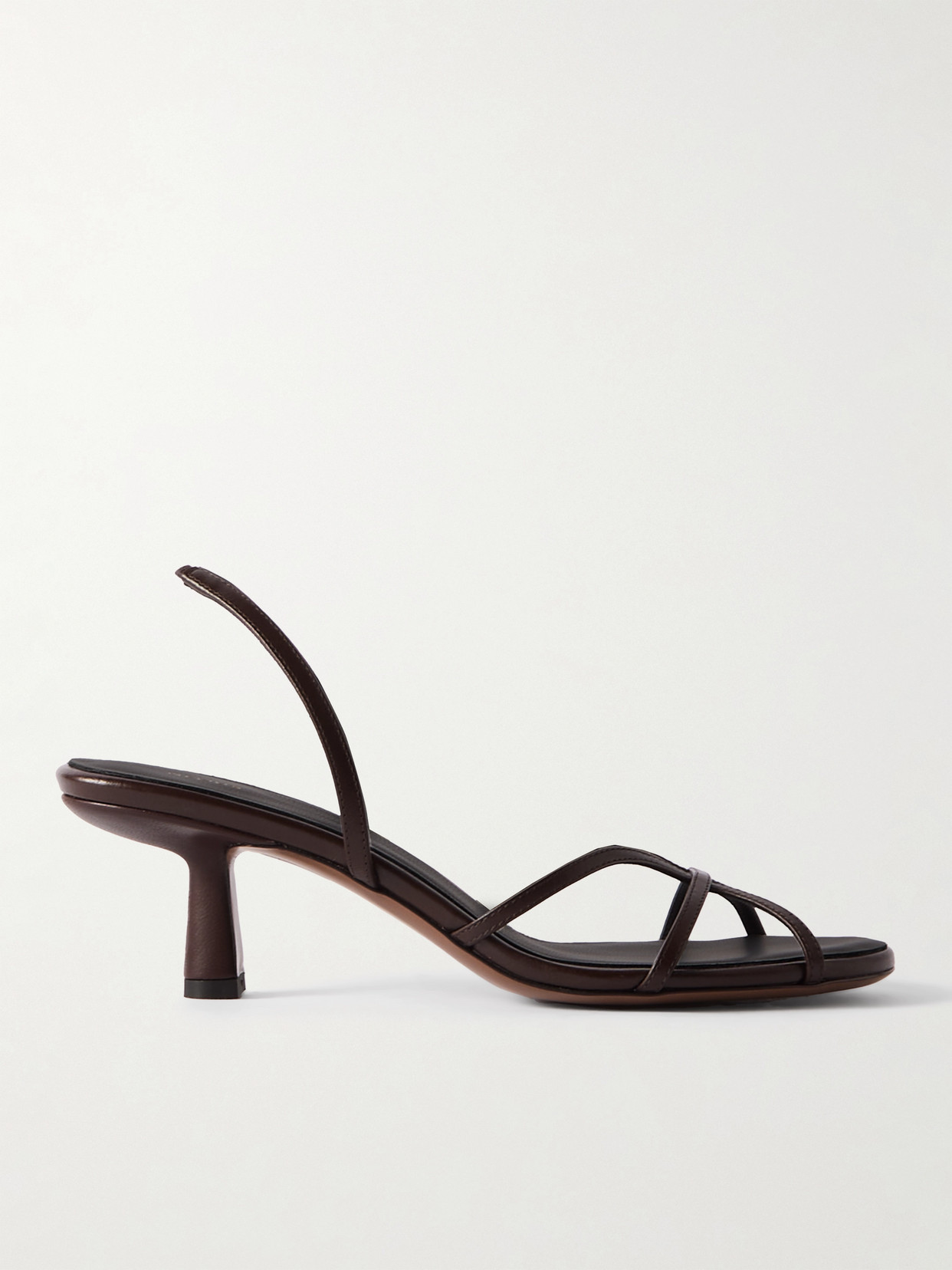 Neous Ibor Leather Slingback Sandals In Brown