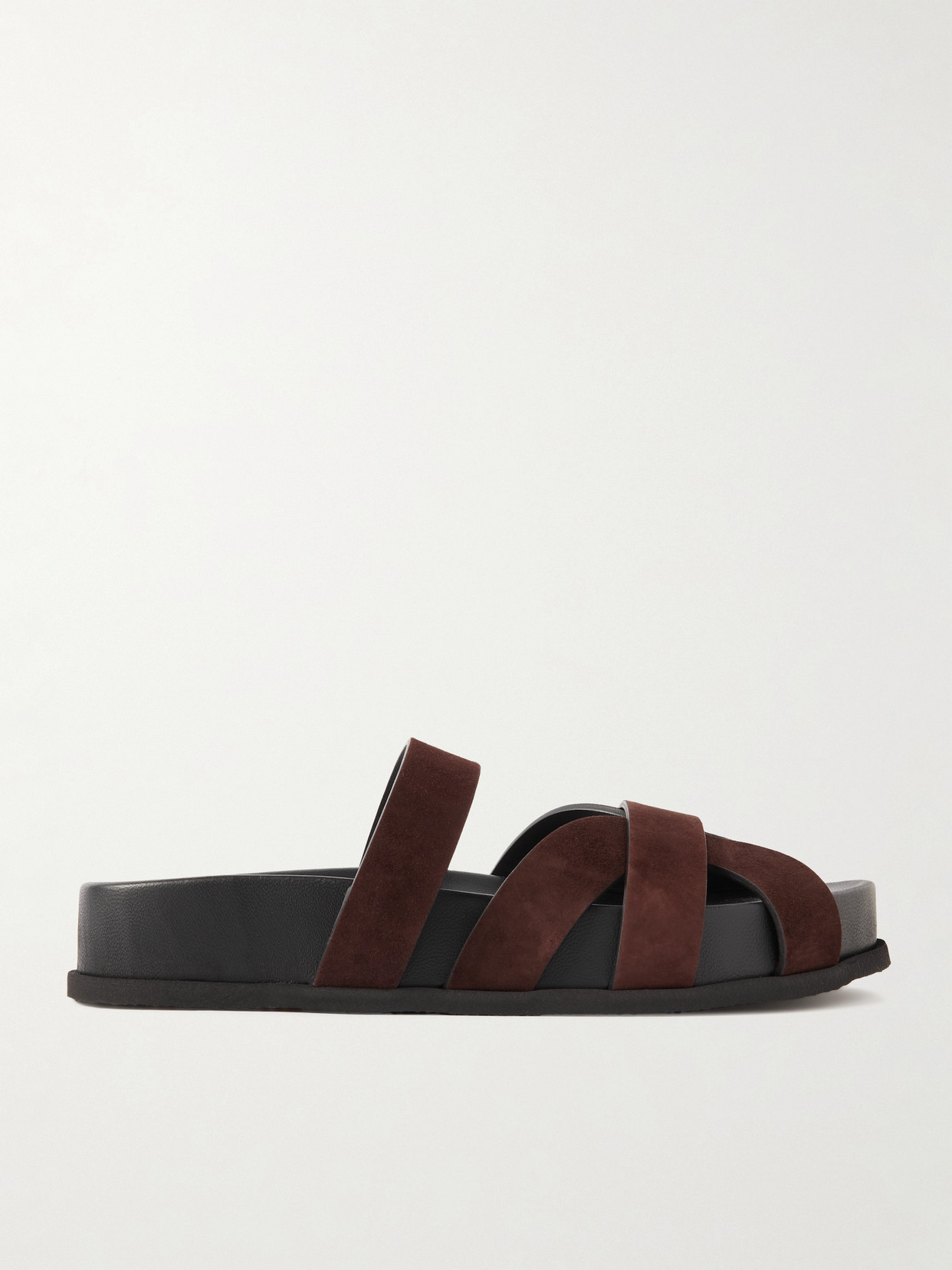 Neous Strappy Suede Sandals In Braun