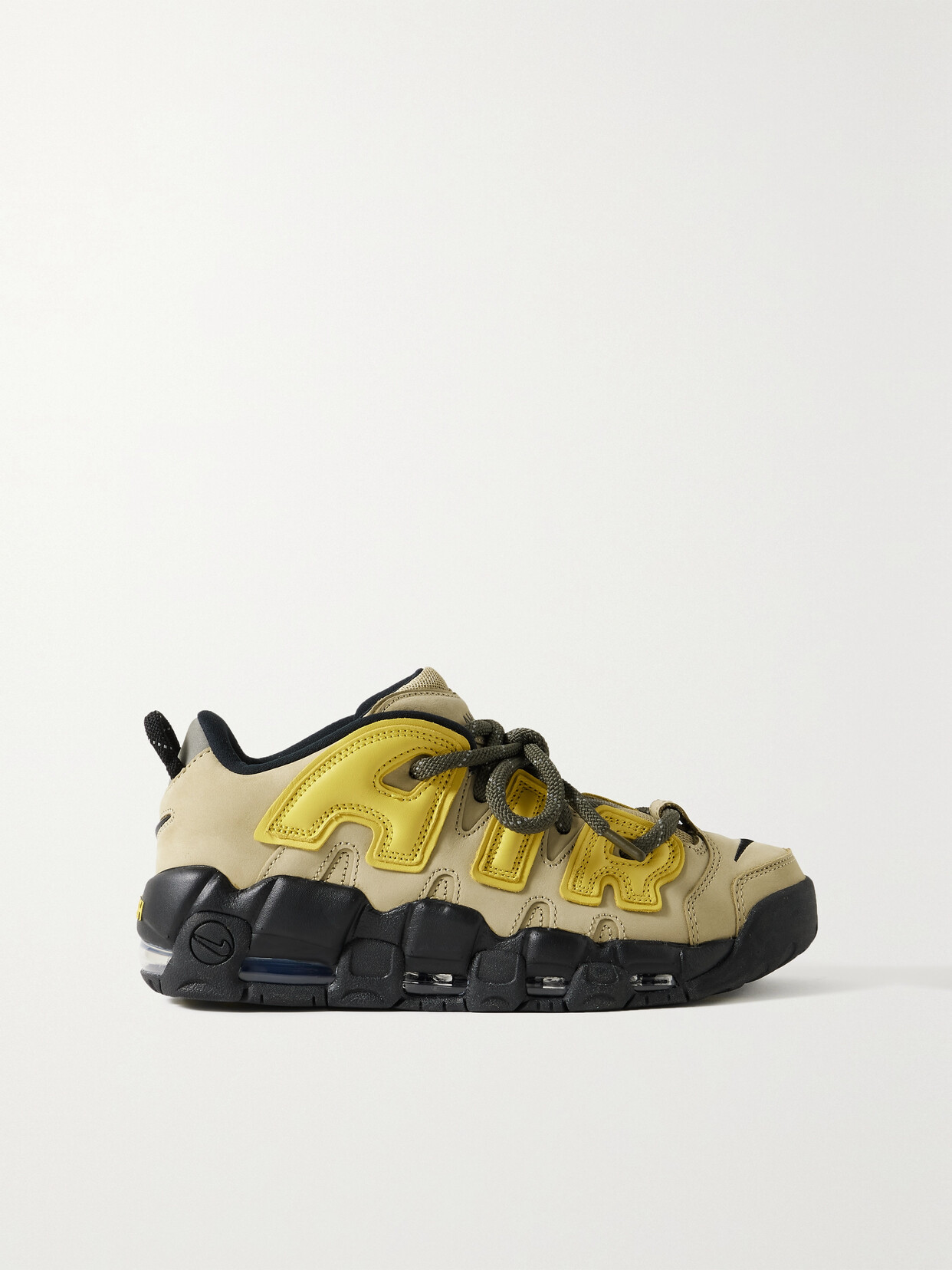 Nike - + Ambush Air More Uptempo Leather-trimmed Nubuck Sneakers - Neutrals