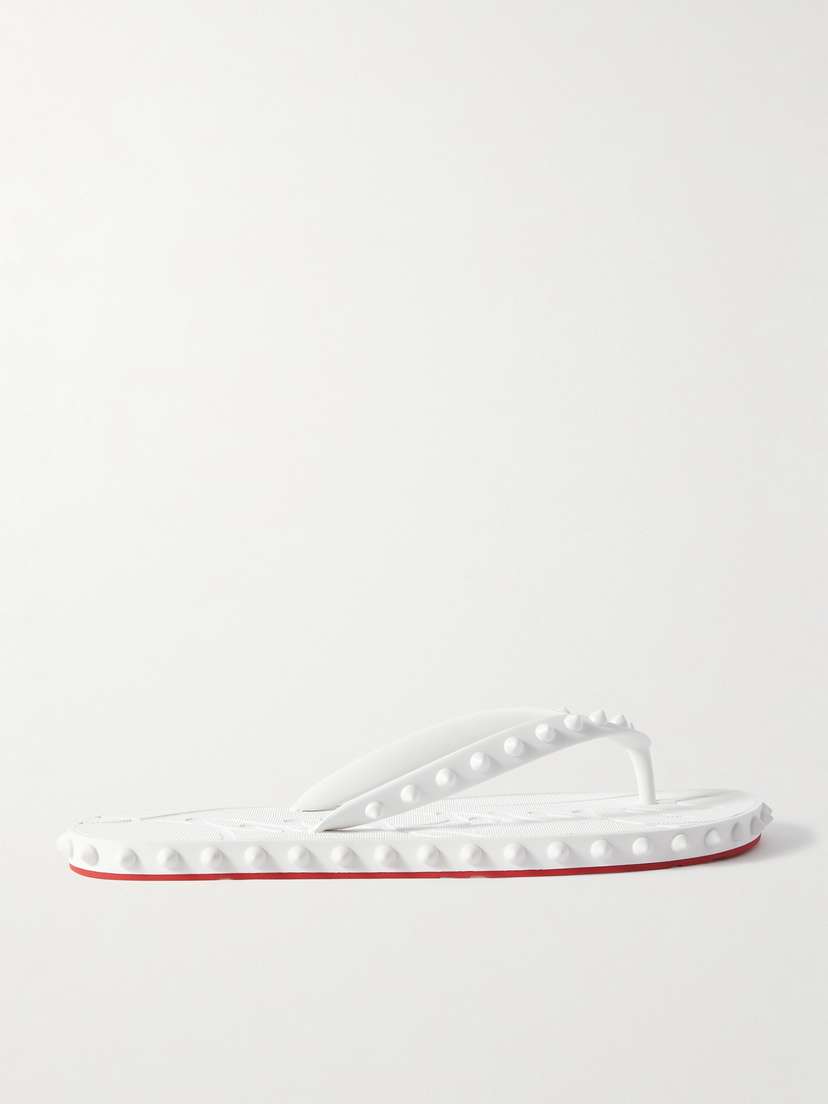 Christian Louboutin Super Loubi Studded Rubber Flip Flops