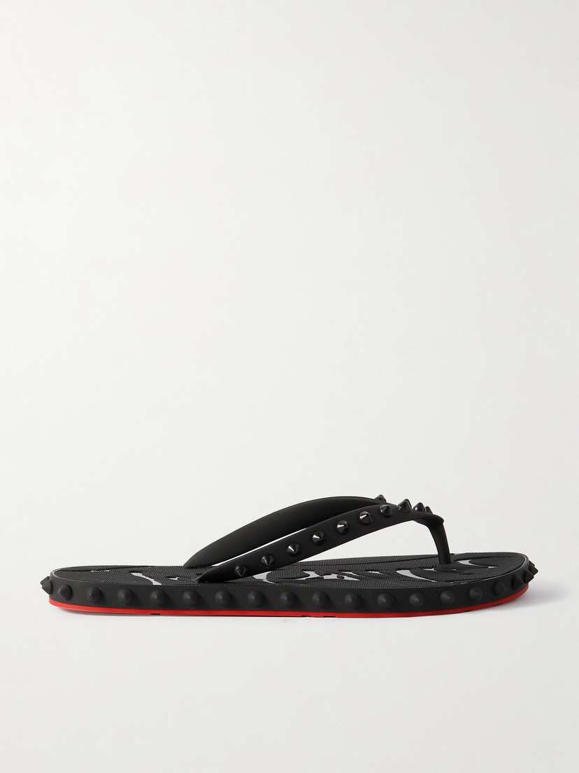 Christian Louboutin Super Loubi Studded Rubber Flip Flops