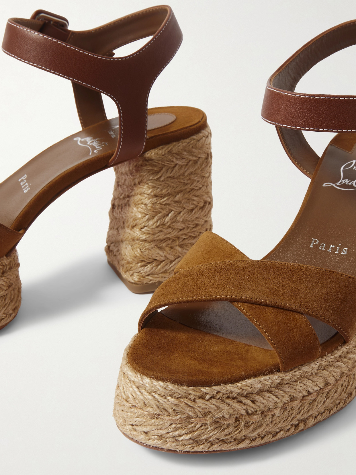 Christian Louboutin Super Calakala 130mm Suede Platform Sandals In Brown