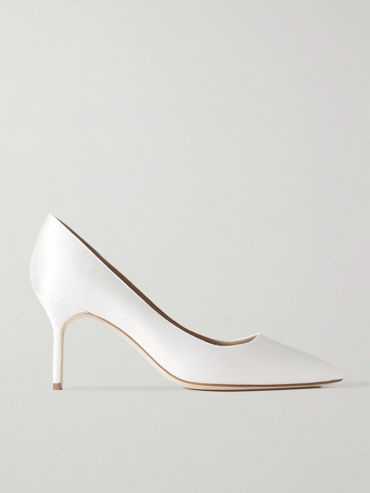 Manolo Blahnik Bb 70 Satin Pumps In Cream