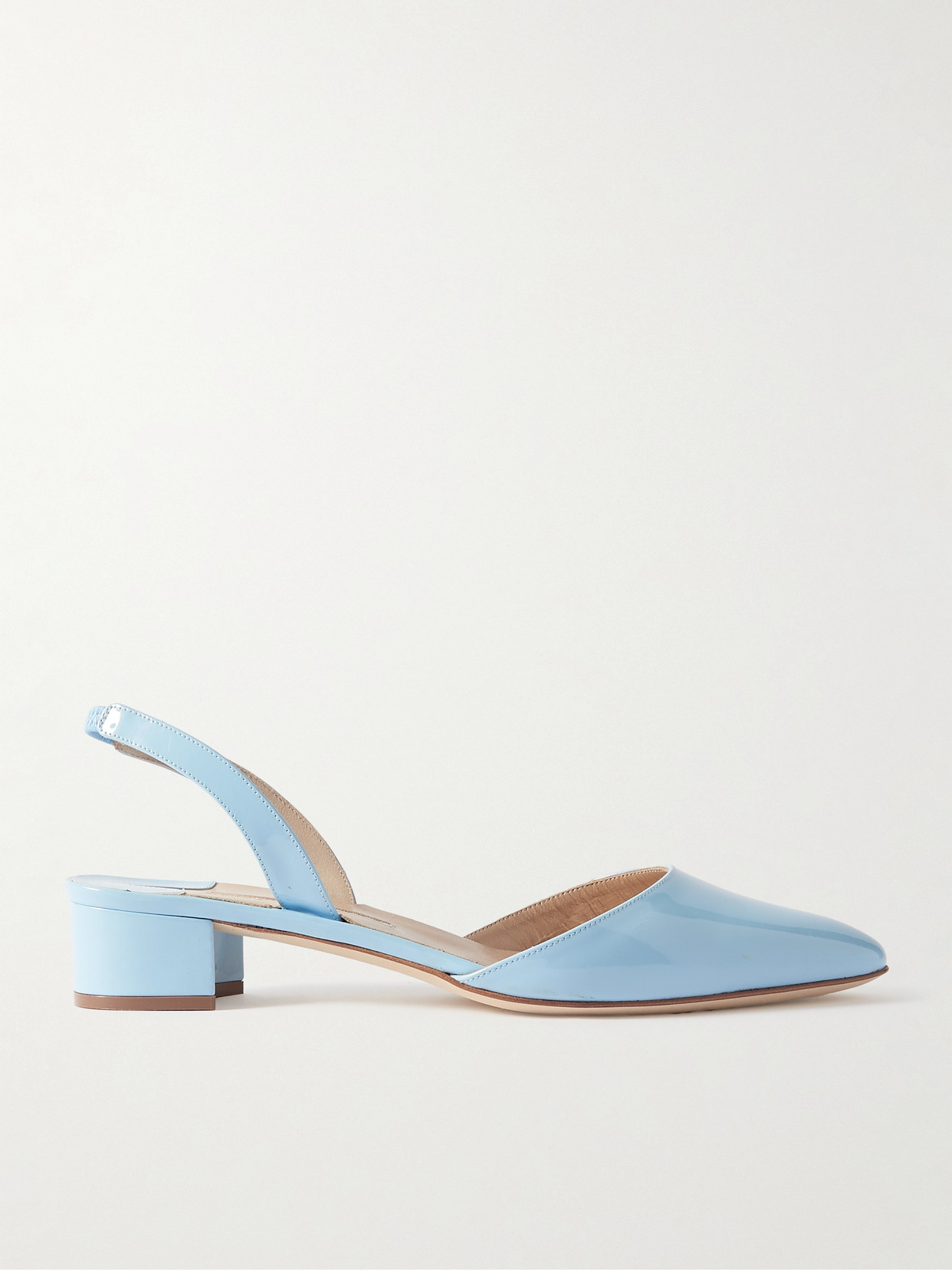 Manolo Blahnik Aspro 30 Patent-leather Pumps In Blue