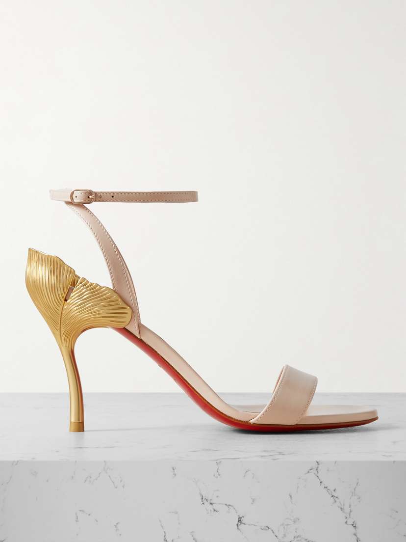 Christian Louboutin Ginko Girl 85 Leather And Gold-tone Pumps