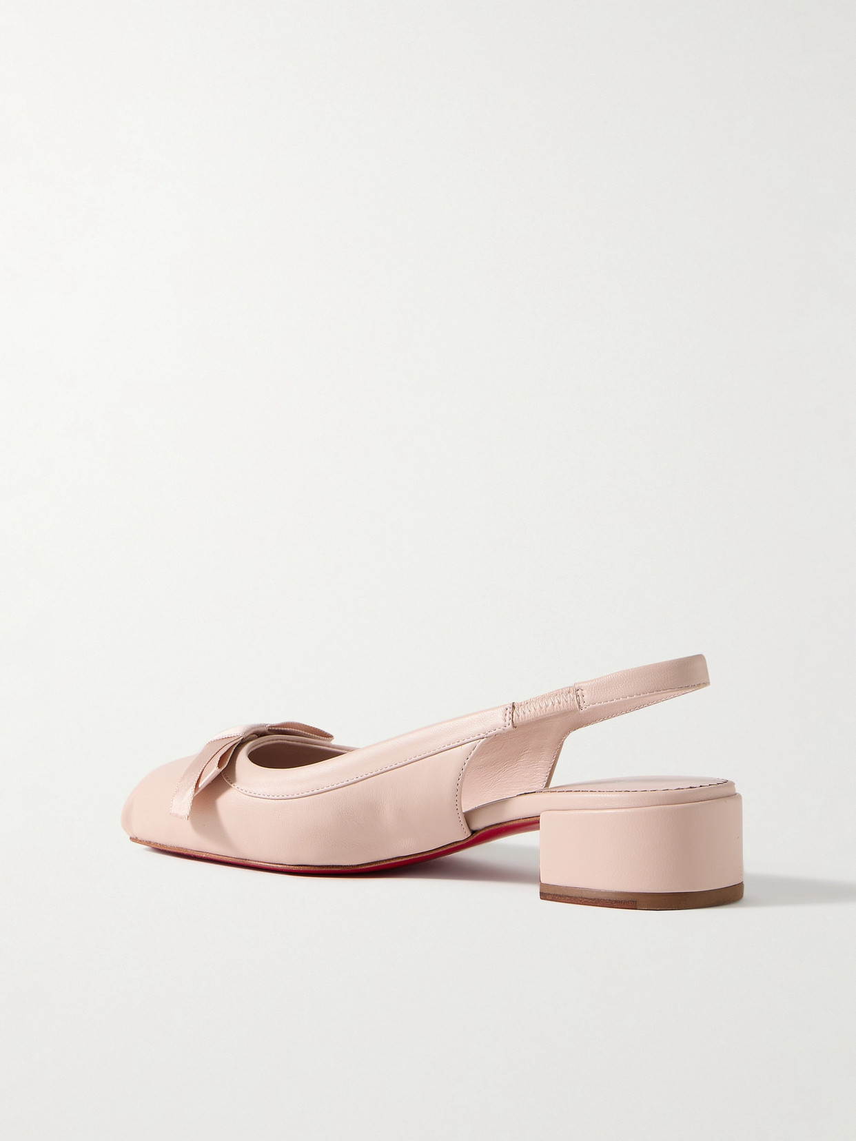 Christian Louboutin Mamaflirt 30mm Leather Slingback Ballet Flats In Cream
