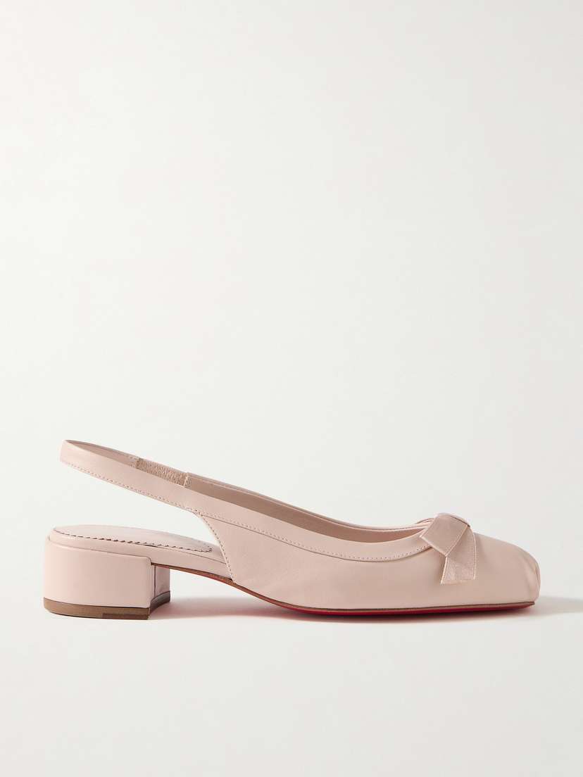 Christian Louboutin Mamaflirt 30 Bow-embellished Leather Slingback Pumps