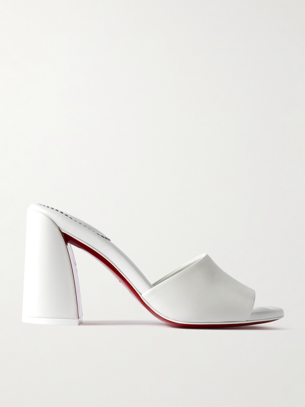 Shop Christian Louboutin Jane Leather Mules In White