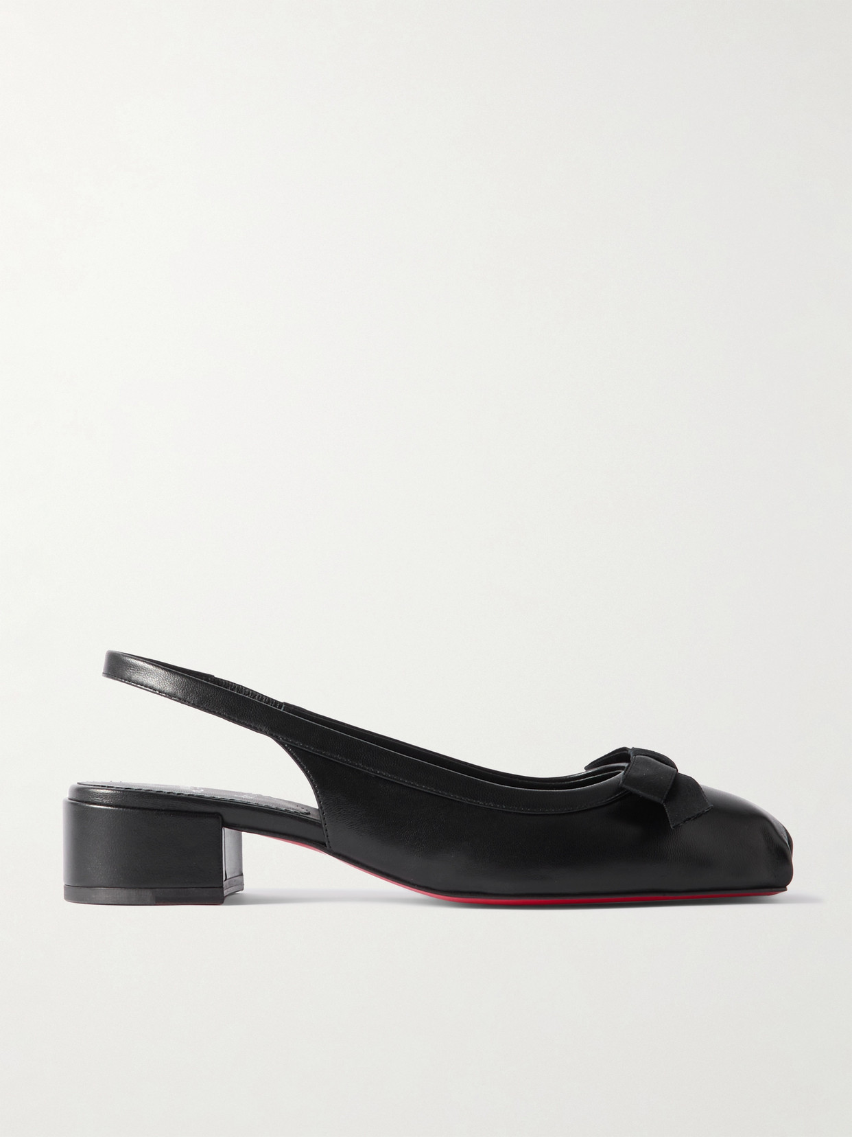 Shop Christian Louboutin Mamaflirt 30 Bow-embellished Leather Slingback Pumps In Black