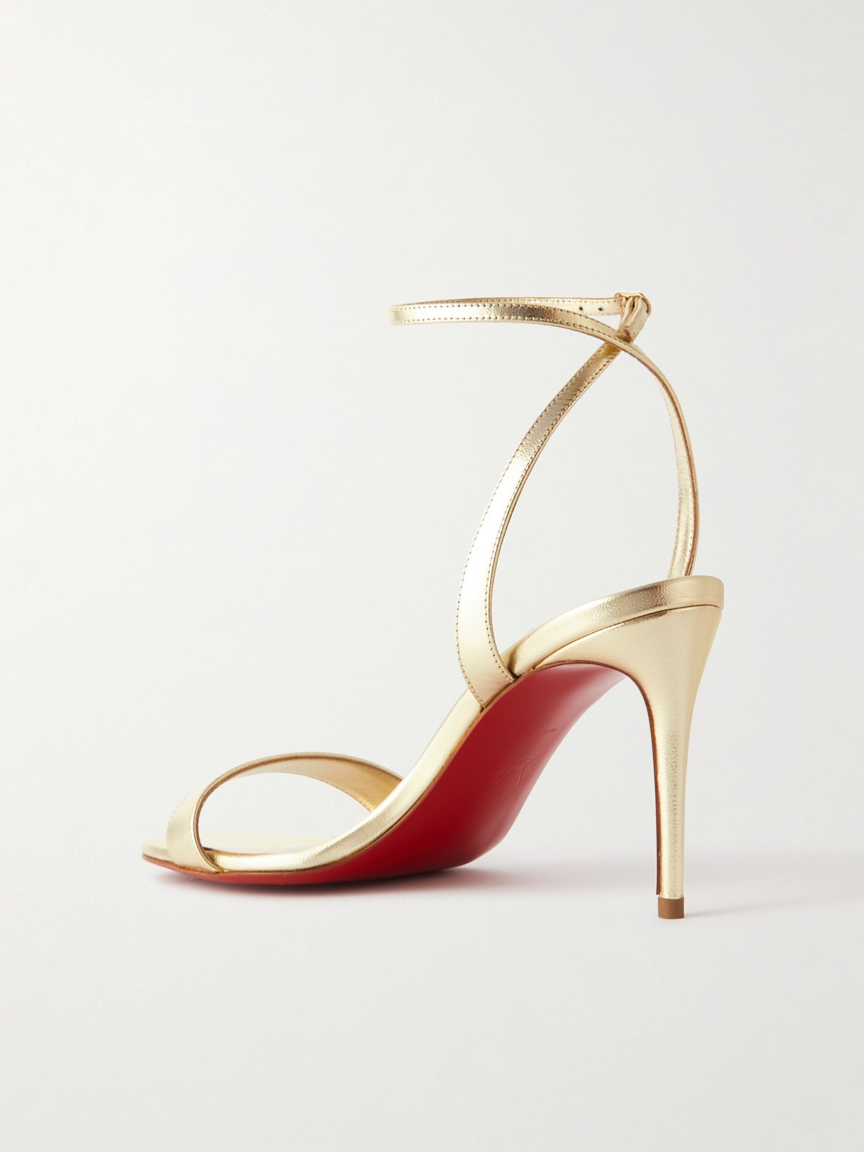 Shop Christian Louboutin Loubigirl 85 Metallic Leather Sandals In Gold