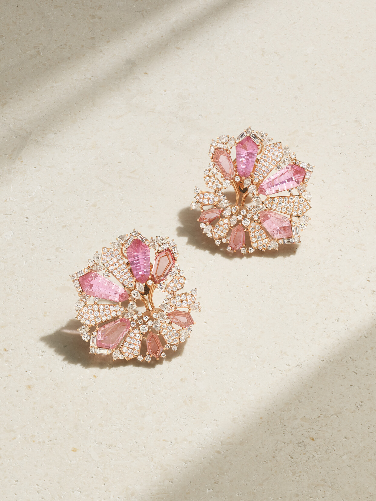 Ananya 18-karat Rose Gold, Tourmaline And Diamond Earrings In Pink