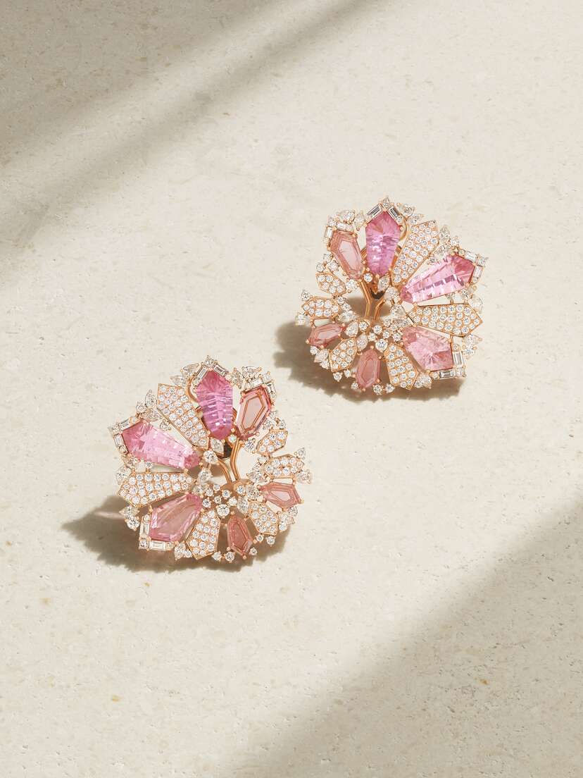 Ananya 18-karat Rose Gold, Tourmaline And Diamond Earrings