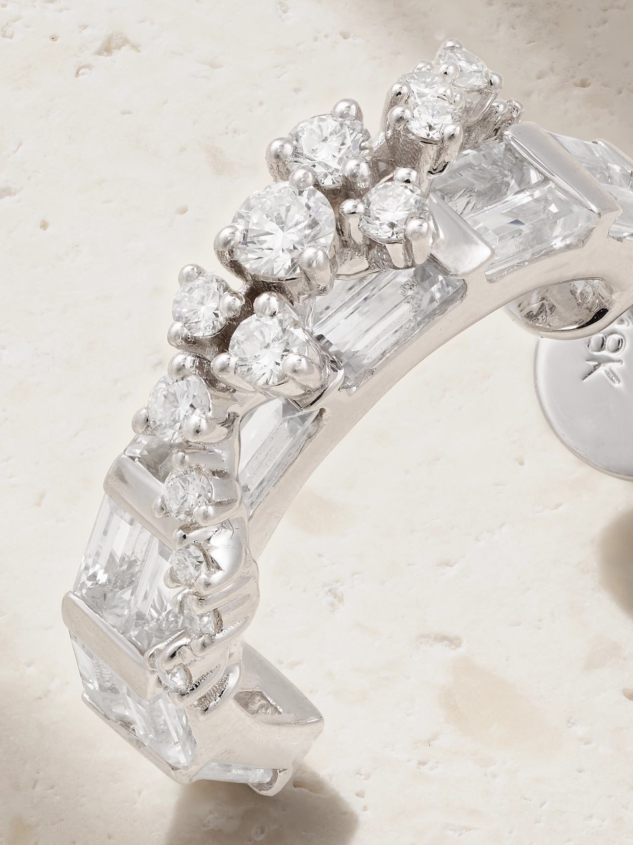 Ananya Scatter 18-karat White Gold, Diamond And Sapphire Hoop Earrings In Gold