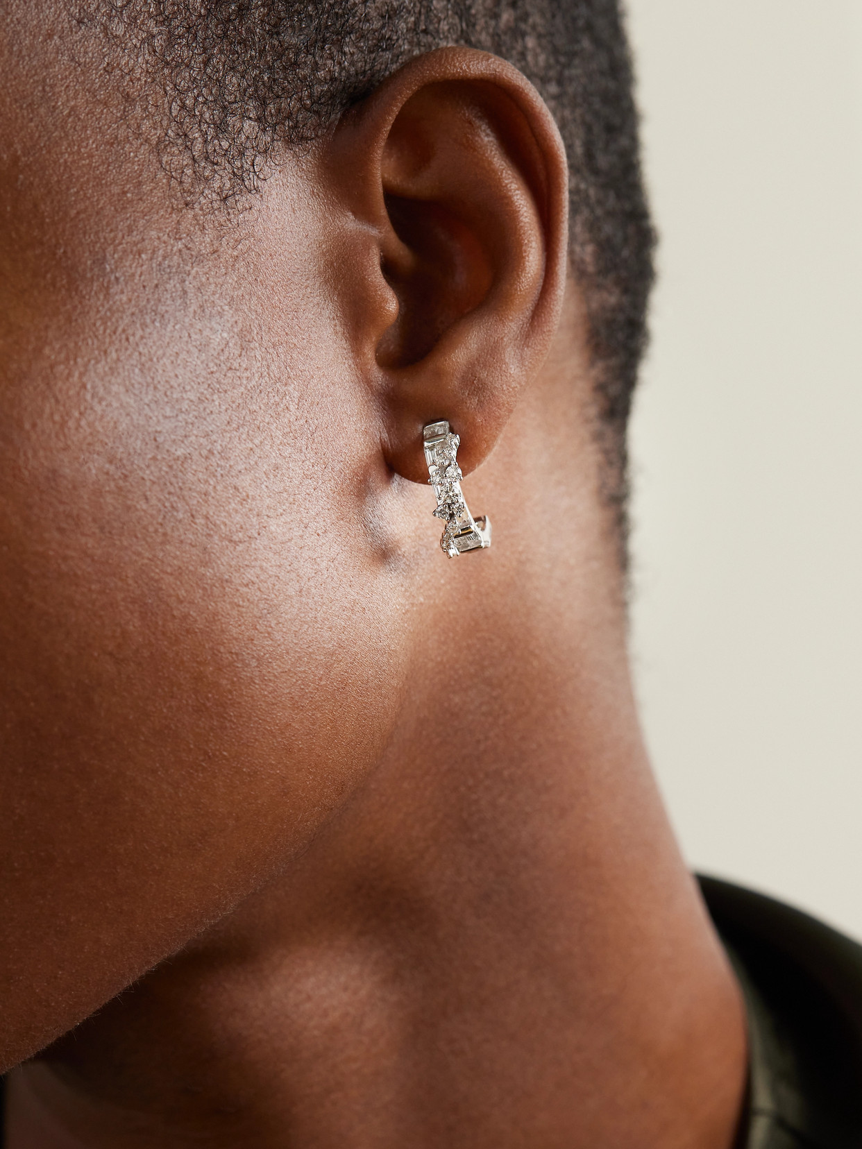 Ananya Scatter 18-karat White Gold, Diamond And Sapphire Hoop Earrings In Gold