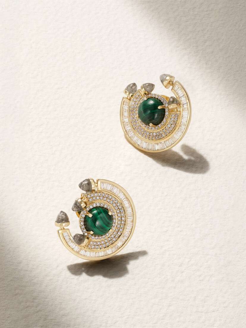 Ananya Chakra 18-karat Gold Multi-stone Earrings