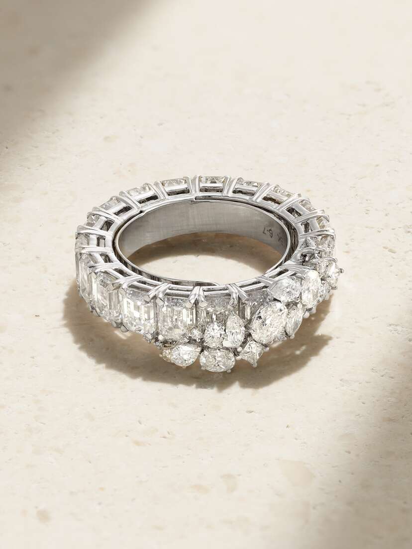 Ananya Scatter 18-karat White Gold Diamond Ring
