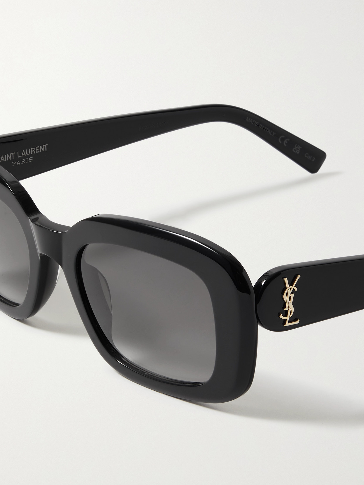 Saint Laurent Rectangular-frame Recycled Acetate Sunglasses In Black