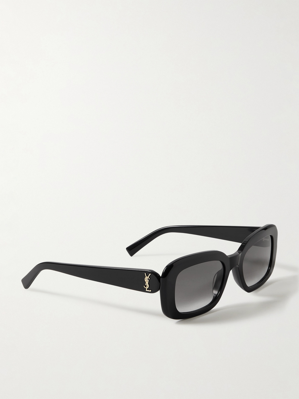 Saint Laurent Rectangular-frame Recycled Acetate Sunglasses In Black