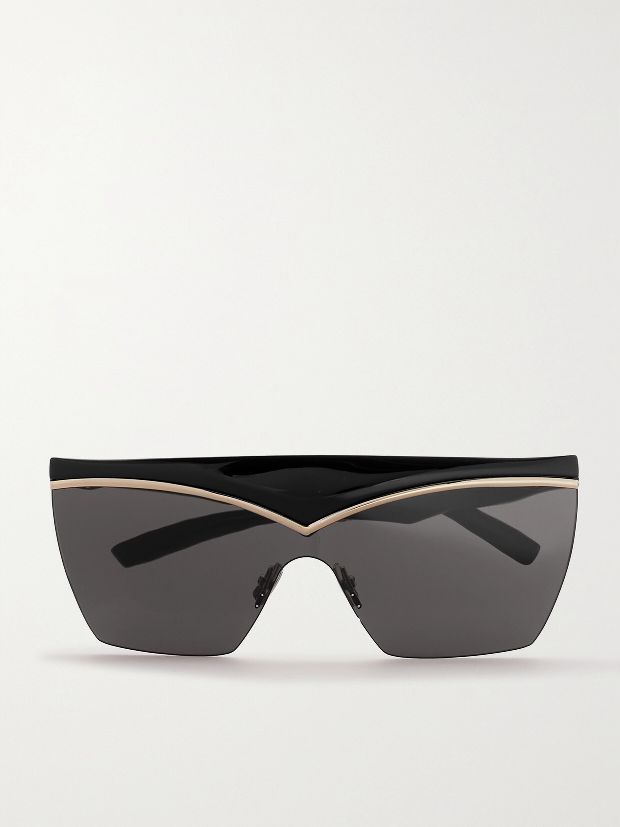 Saint Laurent D-frame Gold-tone And Acetate Sunglasses In Black