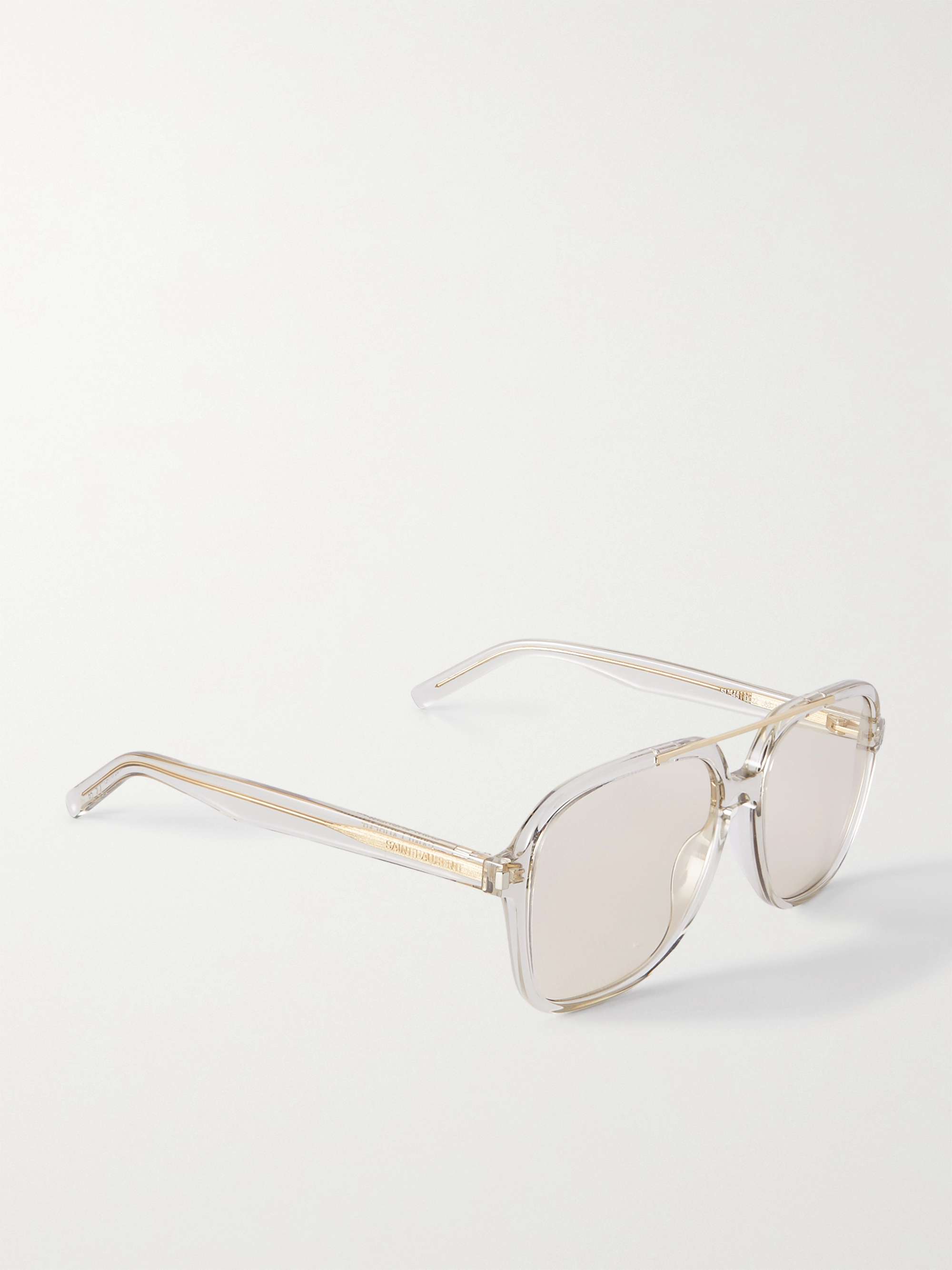SAINT LAURENT EYEWEAR Aviator-style gold-tone sunglasses