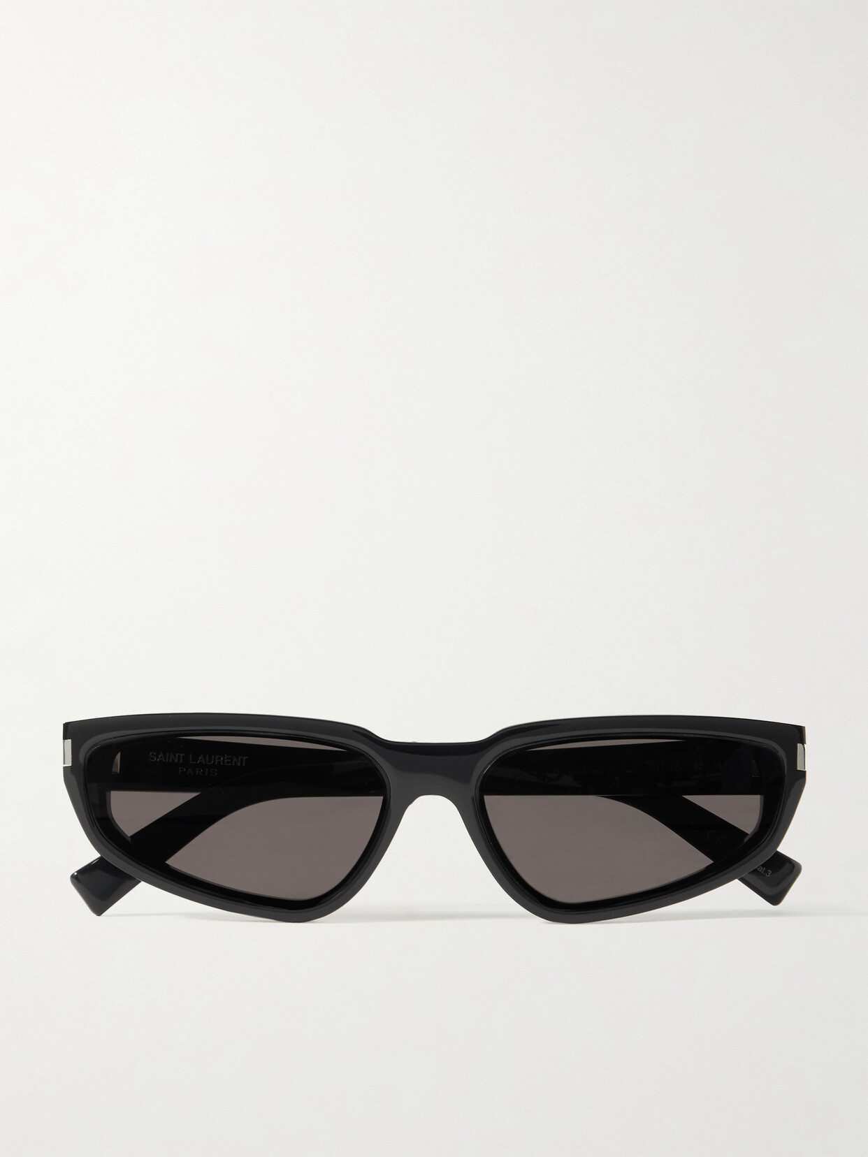 Saint Laurent Nova Cat-eye Recycled Acetate Sunglasses In Shiny Solid Black