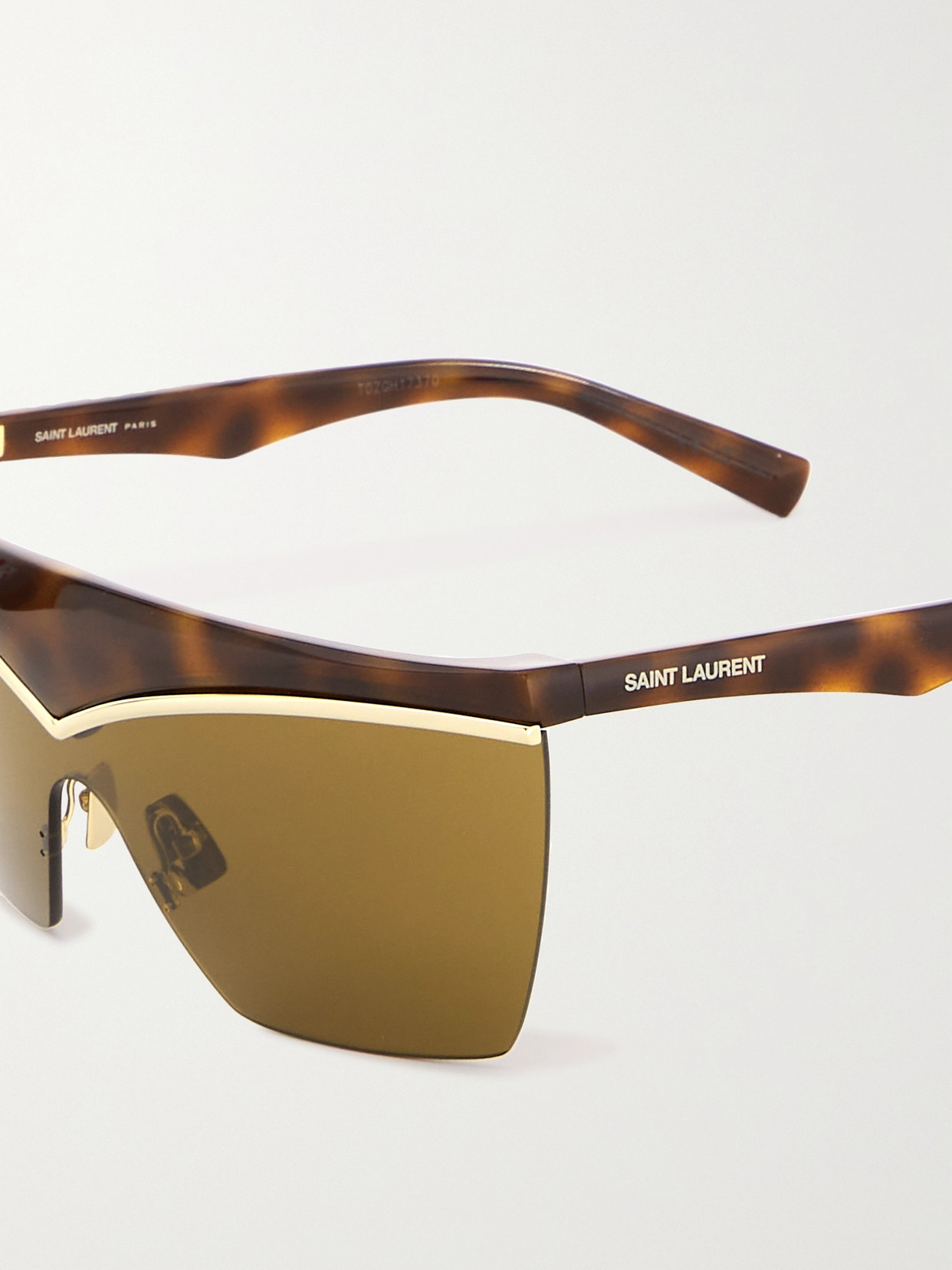 Saint Laurent D-frame Gold-tone And Tortoiseshell Acetate Sunglasses In Tortoiseshell