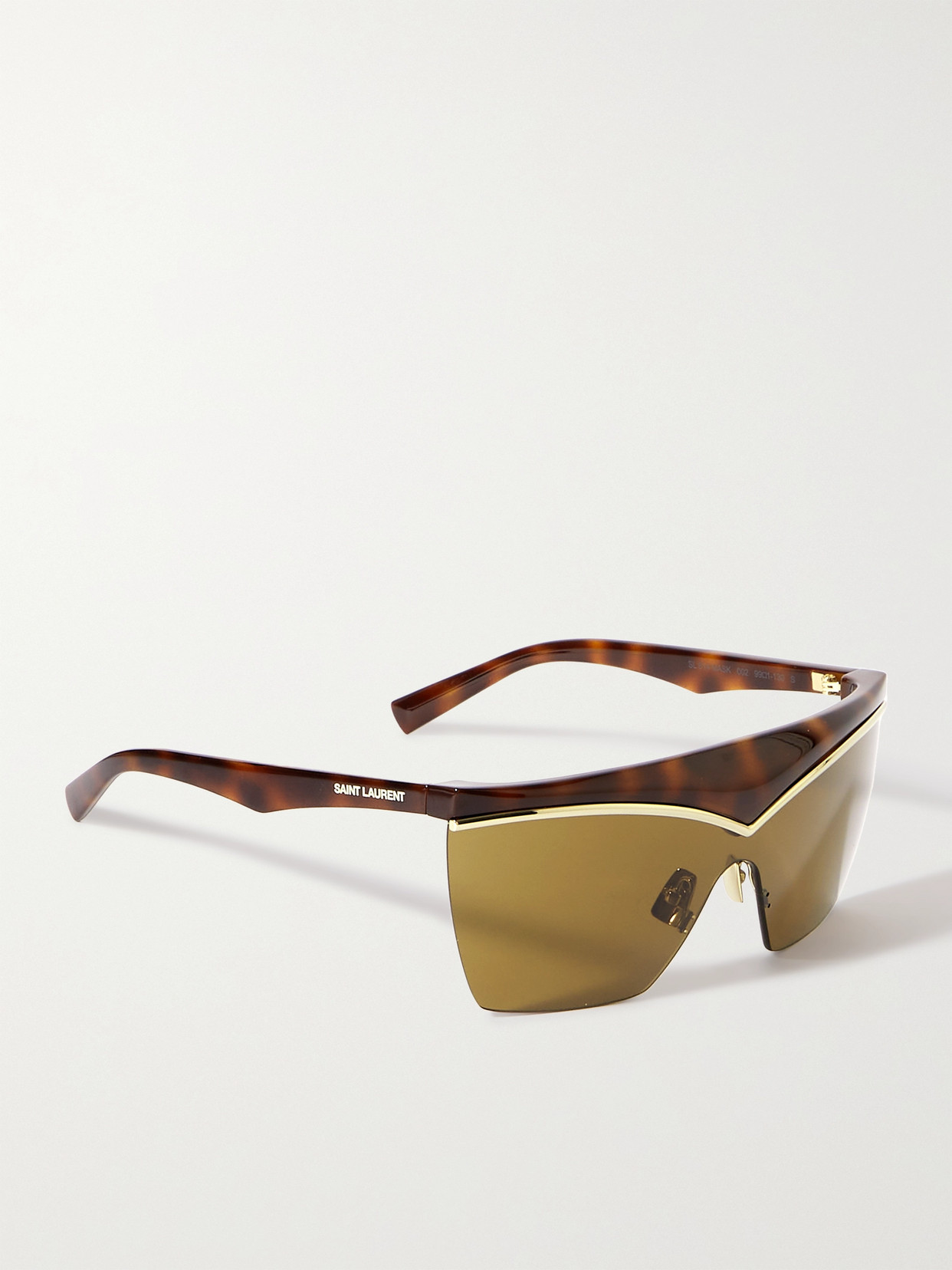 Saint Laurent D-frame Gold-tone And Tortoiseshell Acetate Sunglasses In Tortoiseshell