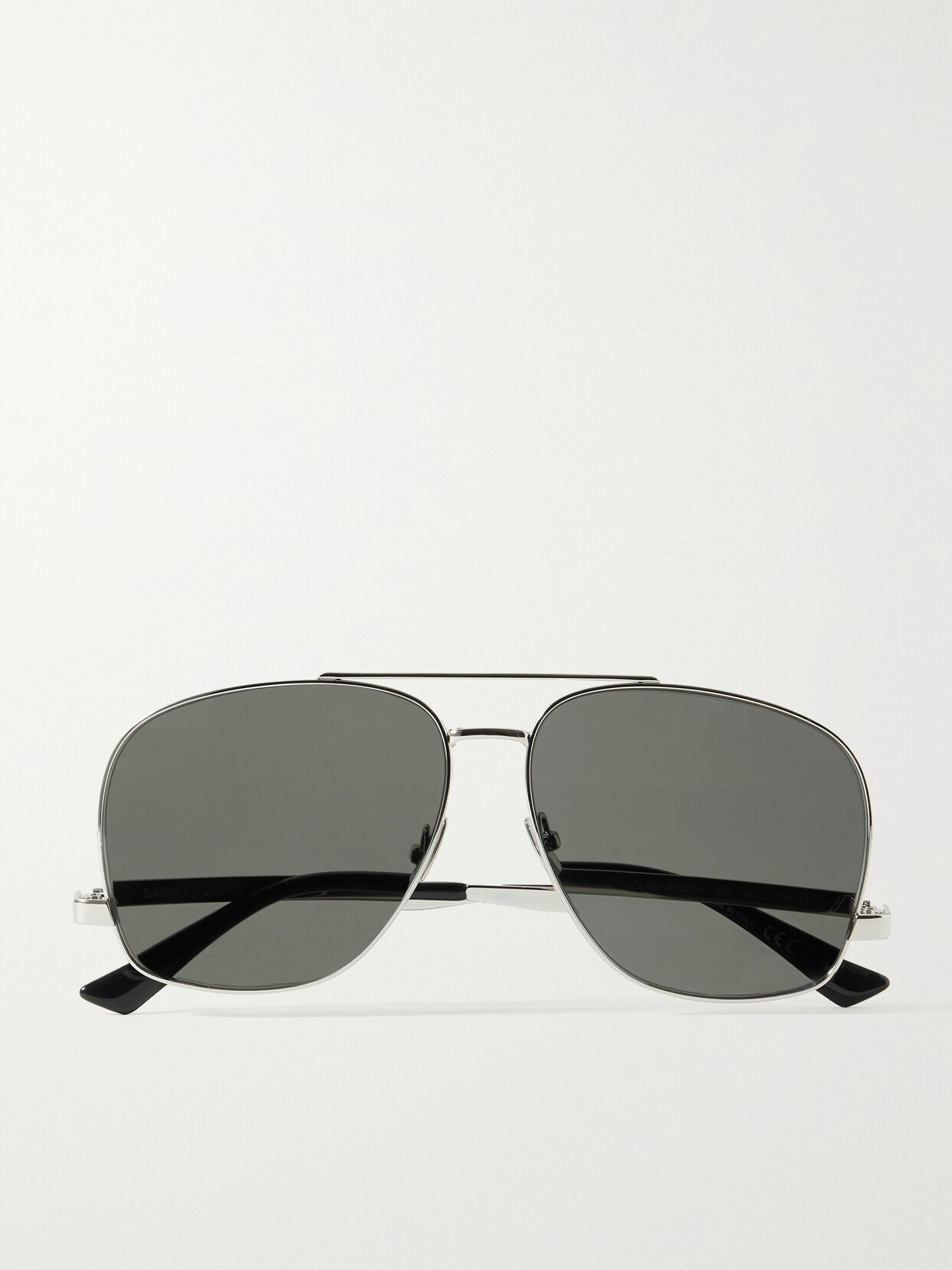 Saint Laurent Leon Aviator-style Silver-tone Sunglasses