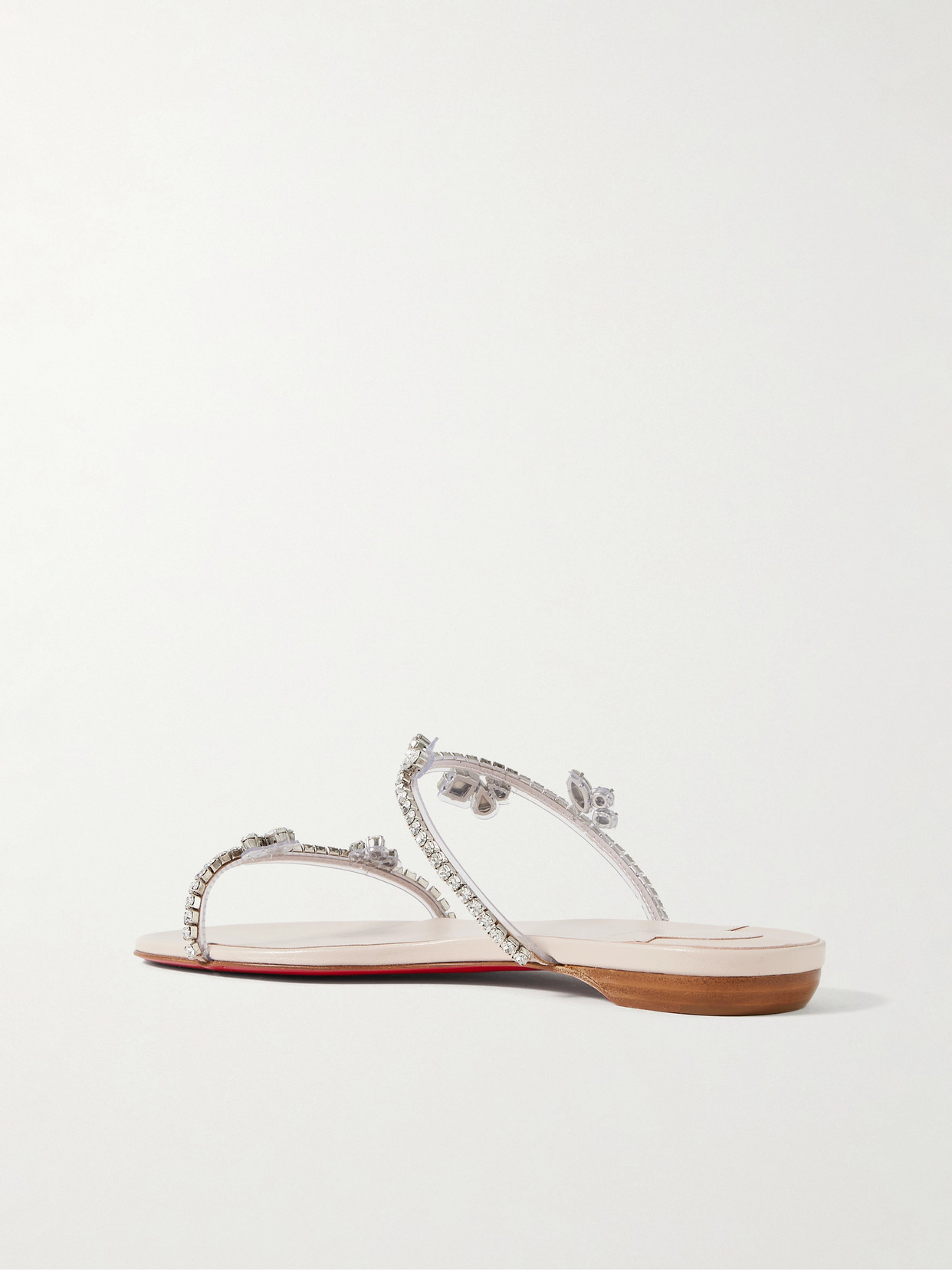Christian Louboutin Just Queenie Flat Slippers In Silver