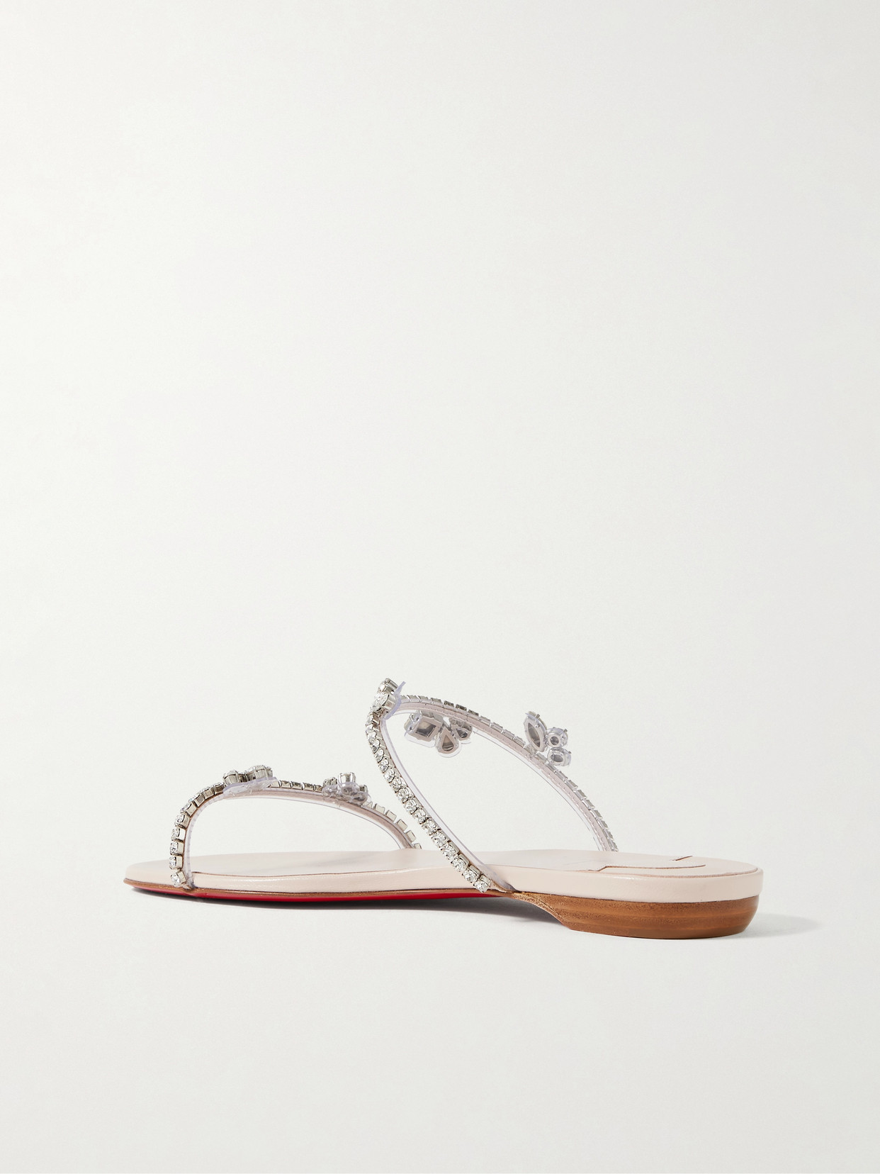 Shop Christian Louboutin Just Queenie Crystal-embellished Pvc Sandals In Silver