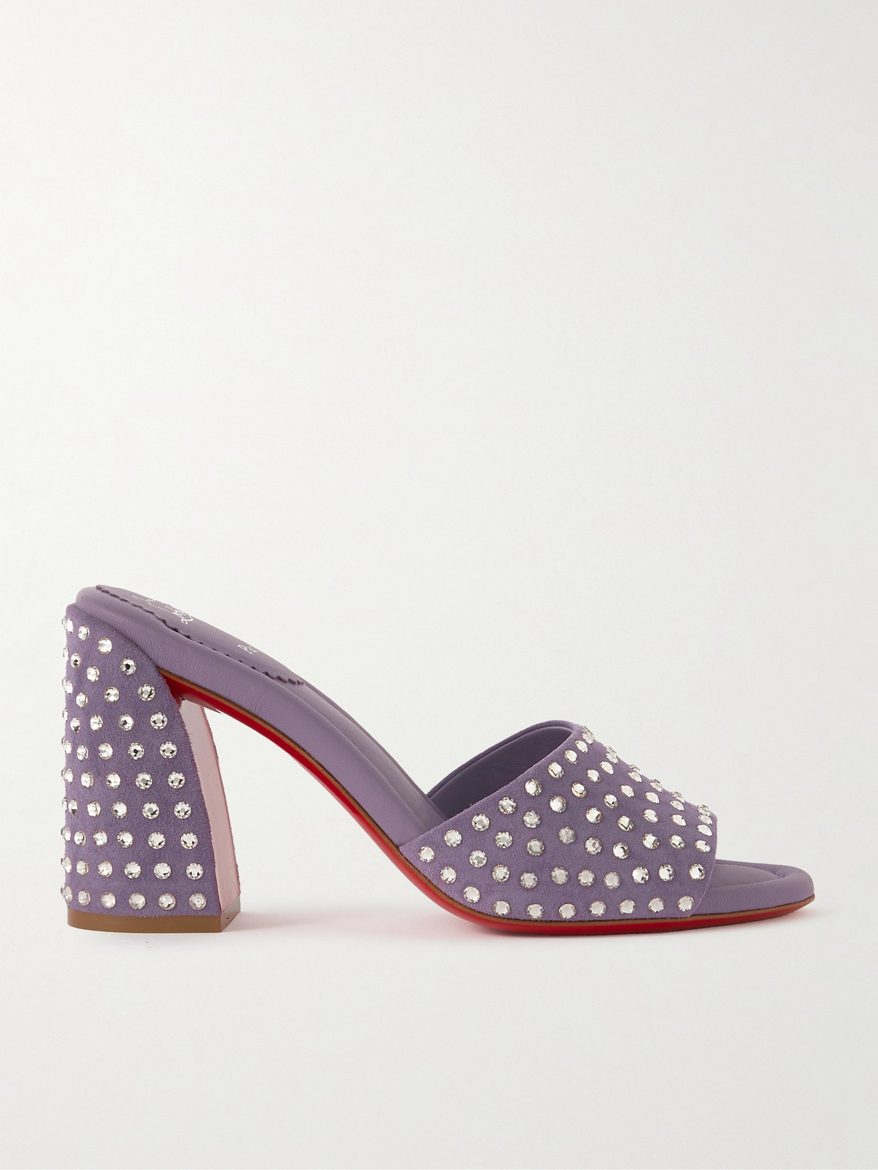 Christian Louboutin Jane 85 Crystal-embellished Suede Mules In Purple