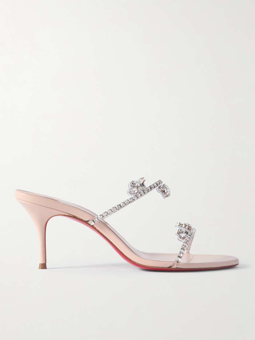 Christian Louboutin Just Queen 70 Crystal-embellished Pvc Mules