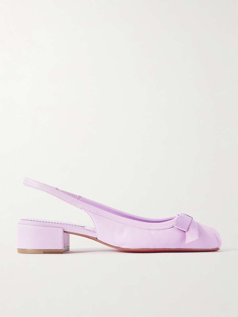 Christian Louboutin Mamaflirt 30 Bow-embellished Leather Slingback Pumps