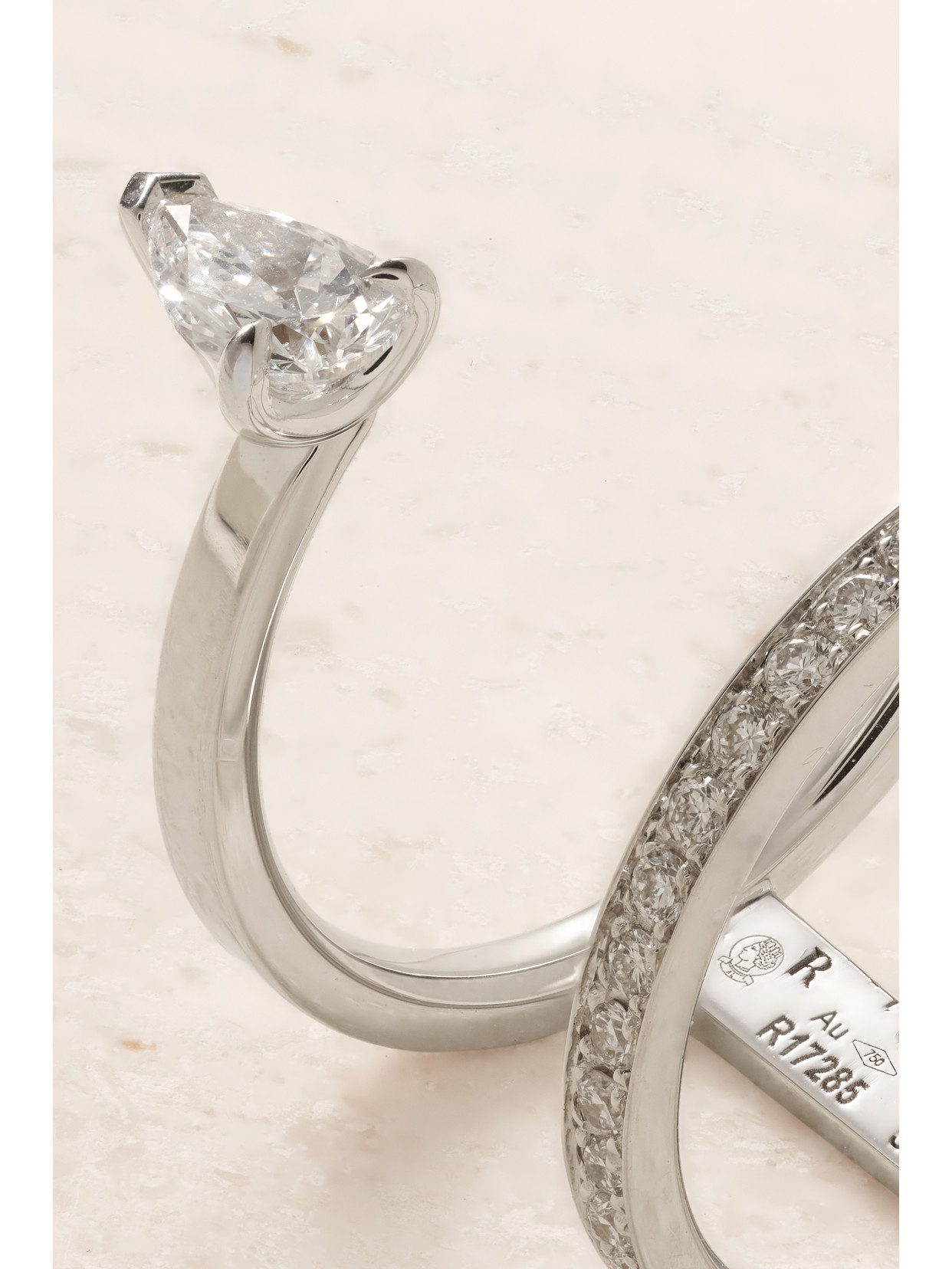 Repossi Serti Sur Vide 18-karat White Gold Diamond Ring In Silver