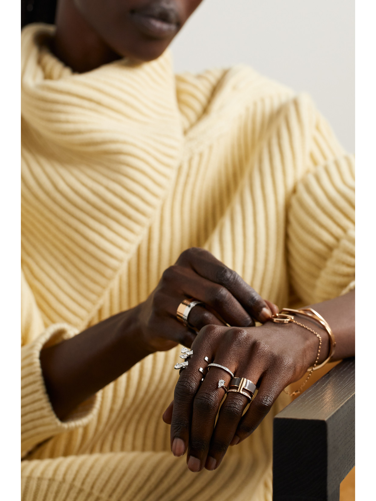 Repossi Serti Sur Vide 18-karat White Gold Diamond Ring In Silver