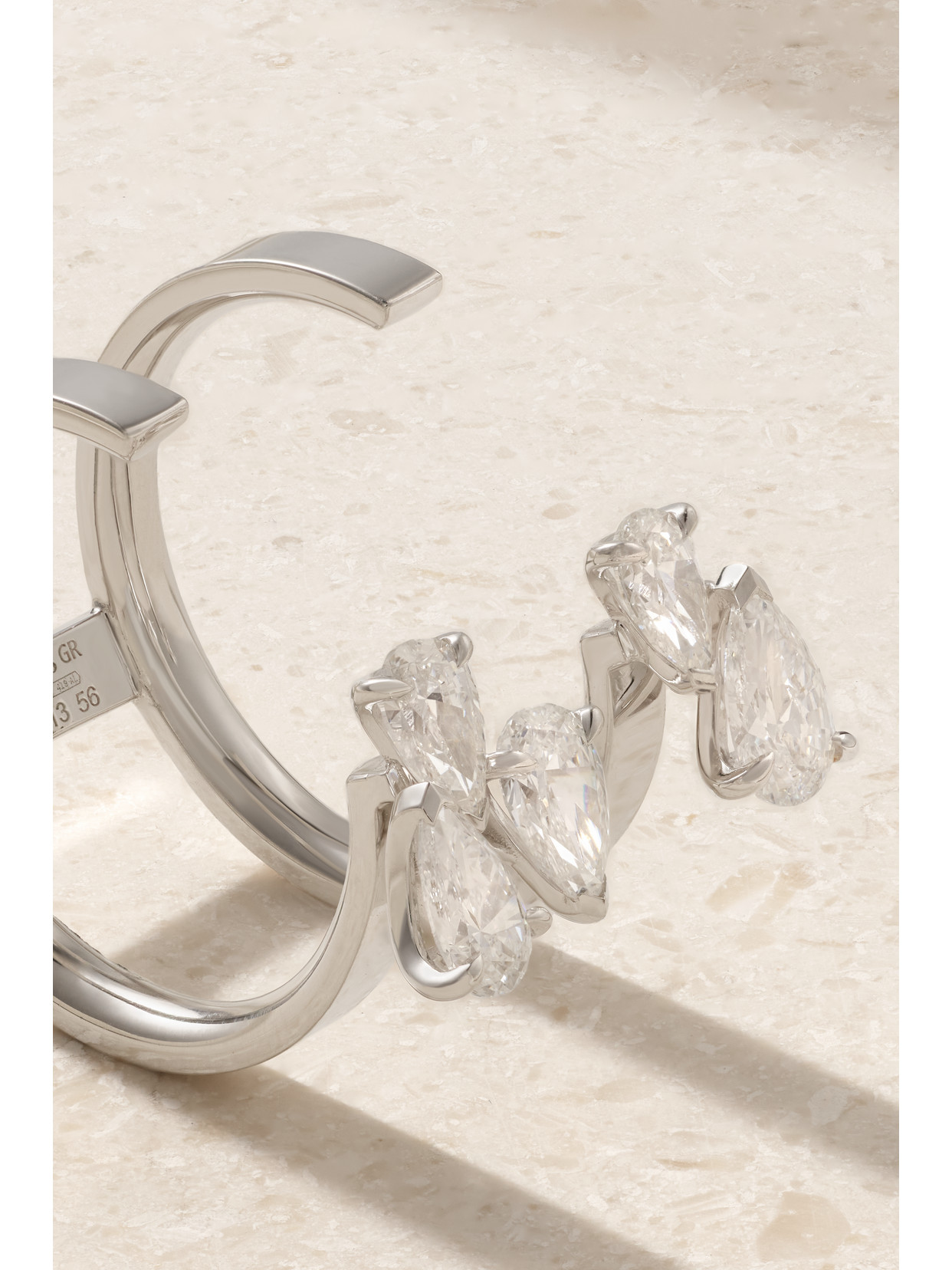 Repossi Serti Sur Vide 18-karat White Gold Diamond Ring In Silver