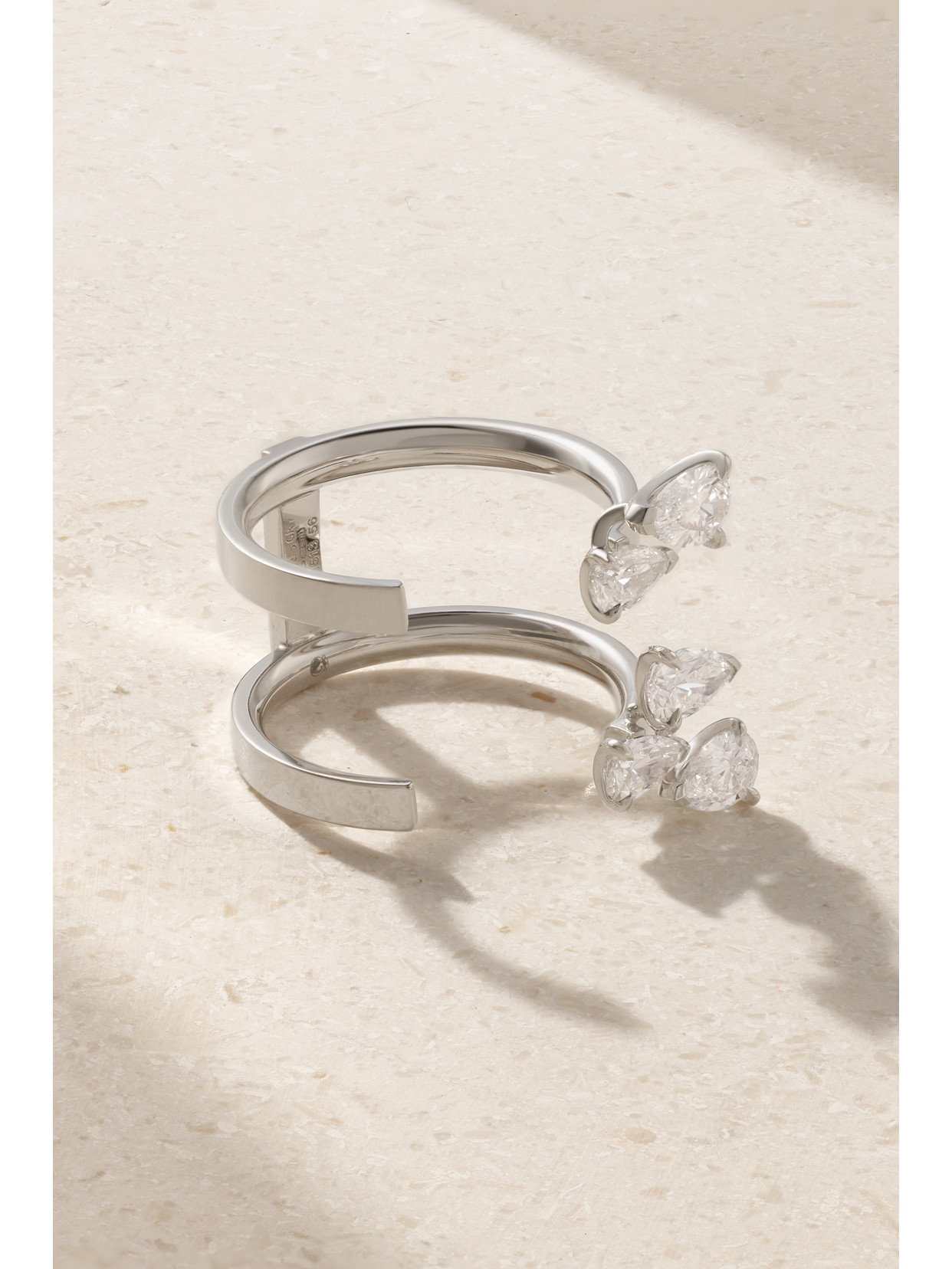 Repossi Serti Sur Vide 18-karat White Gold Diamond Ring In Silver