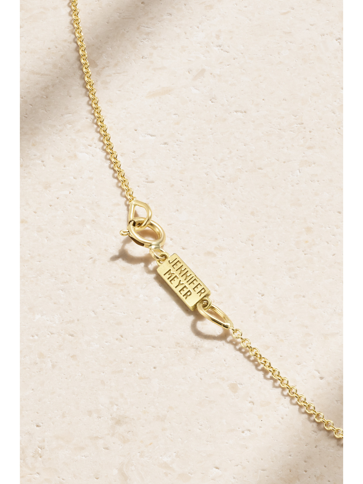 Jennifer Meyer Mini Horseshoe 18-karat Gold Emerald Necklace In Gold