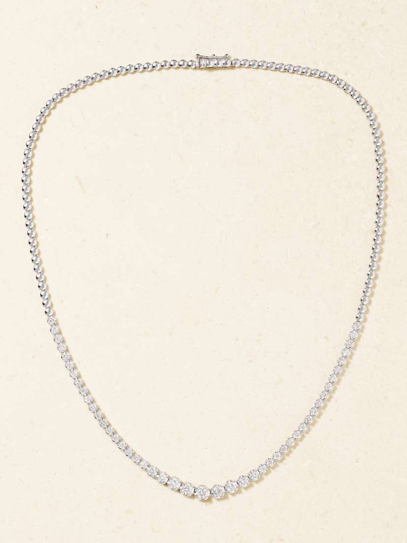 Jennifer Meyer 18-karat White  Diamond Necklace